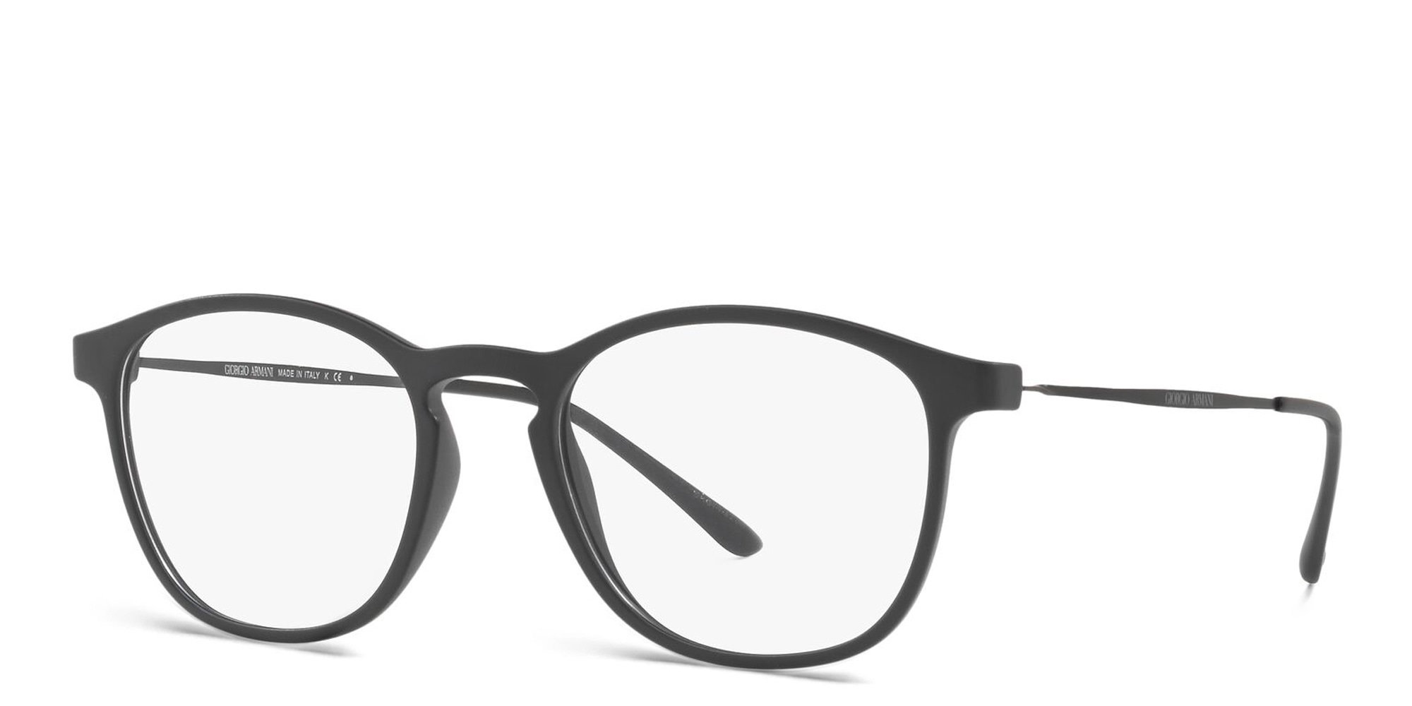 GIORGIO ARMANI Round Eyeglasses in Matte Black – Product Photo 2