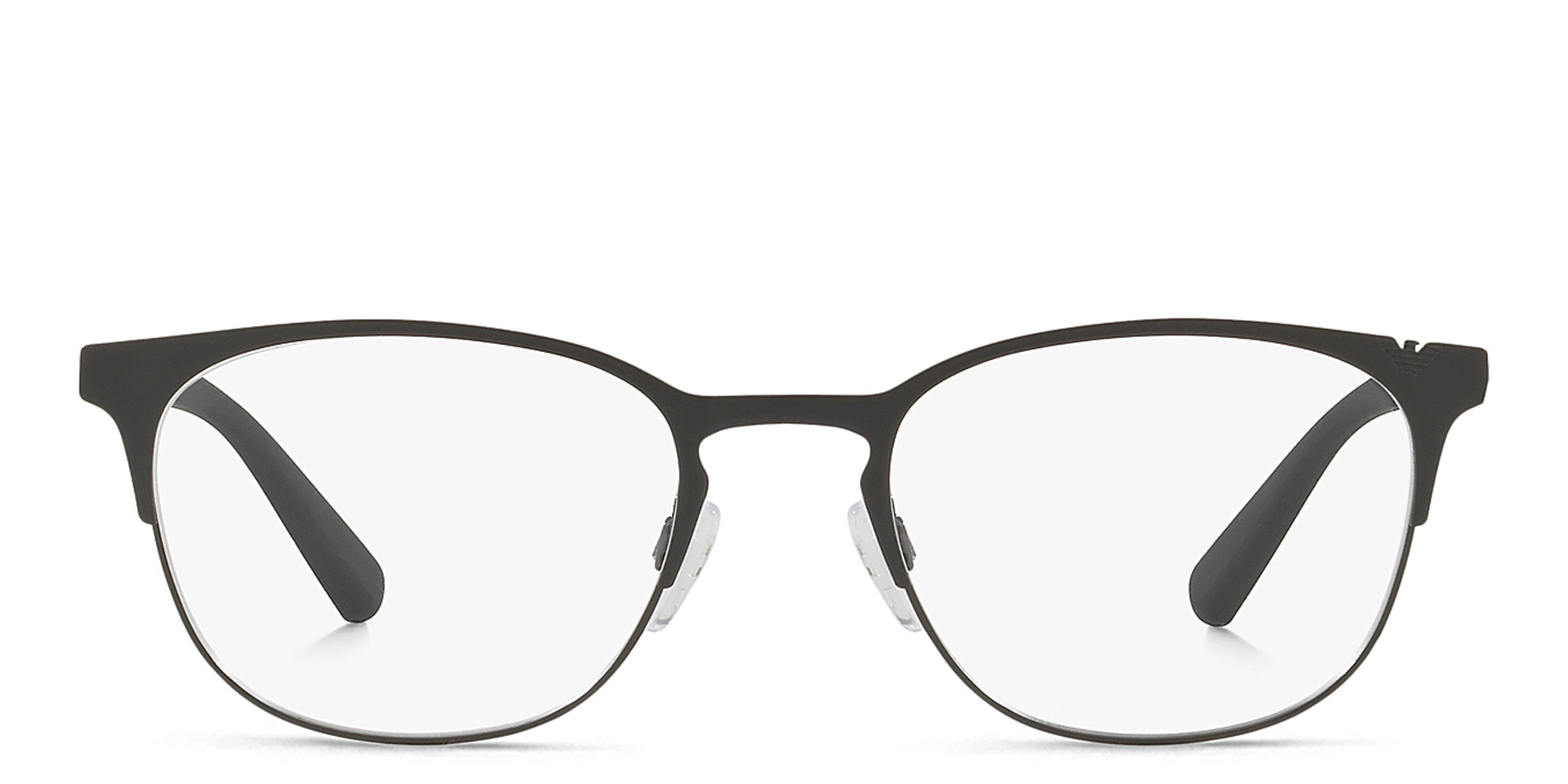 Emporio Armani Oval Eyeglasses in Matte Black – Product Photo 1