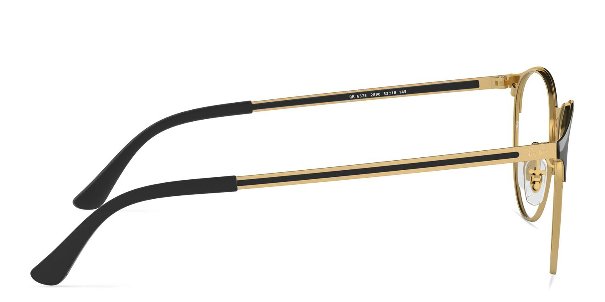 نظارة طبية بإطار بانتوس للجنسين من راي بان بلون أسود على ذهبي - صورة المنتج 3