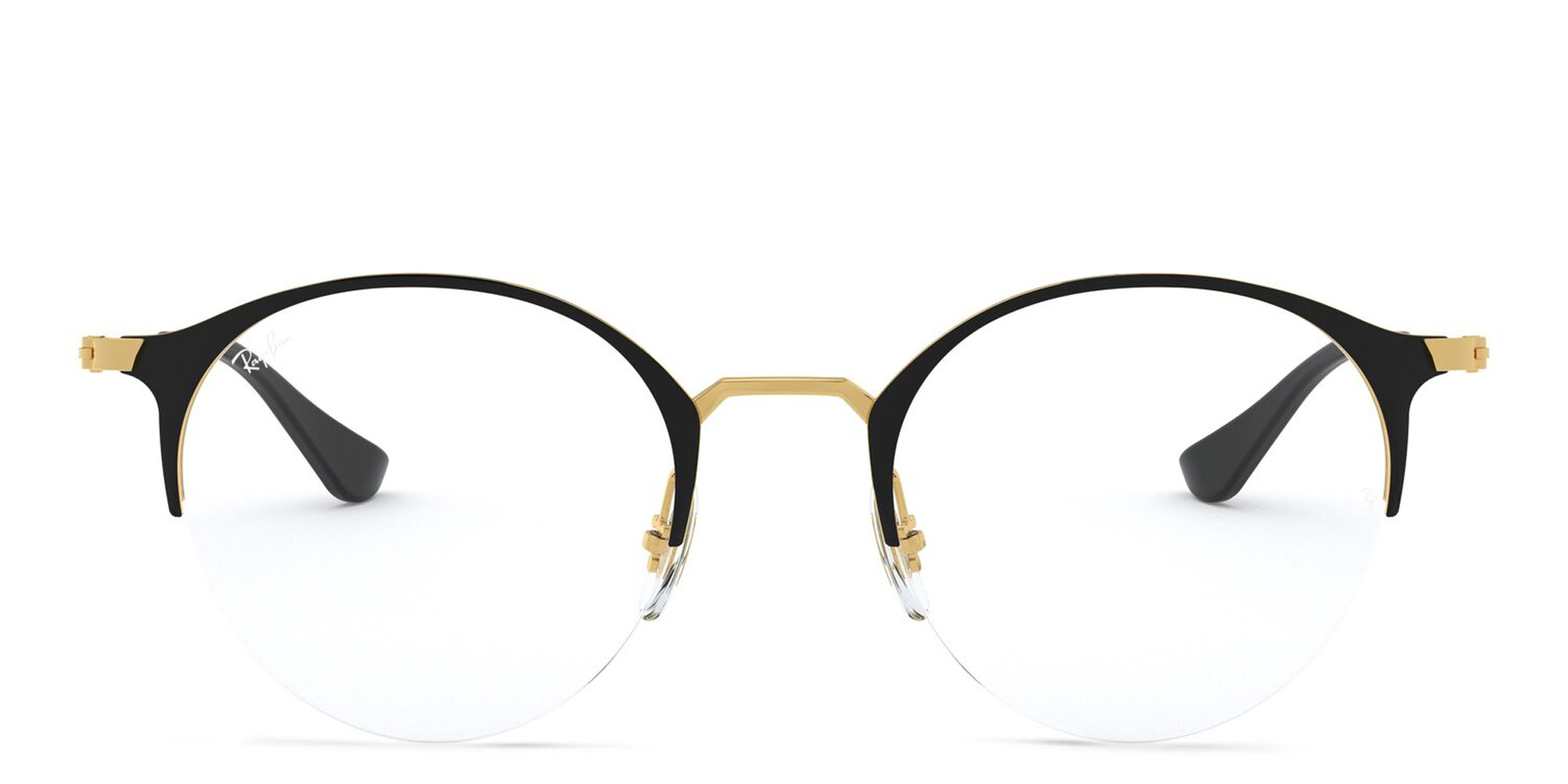Ray-Ban Half Rim Round Eyeglasses in Black – Product Photo 1