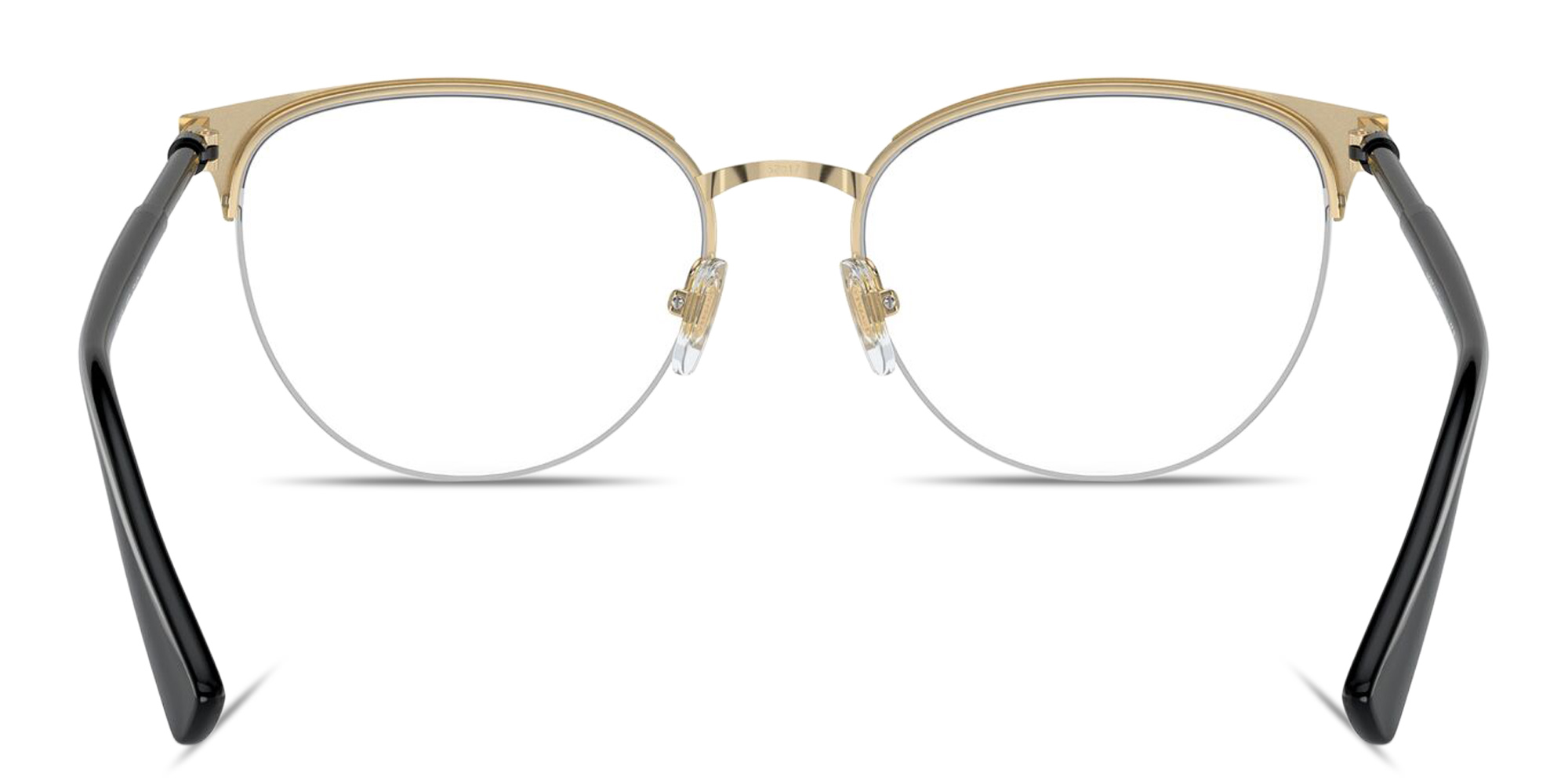 VERSACE Greca Half-Rim Cat-Eye Eyeglasses in Black On Pale Gold – Product Photo 4