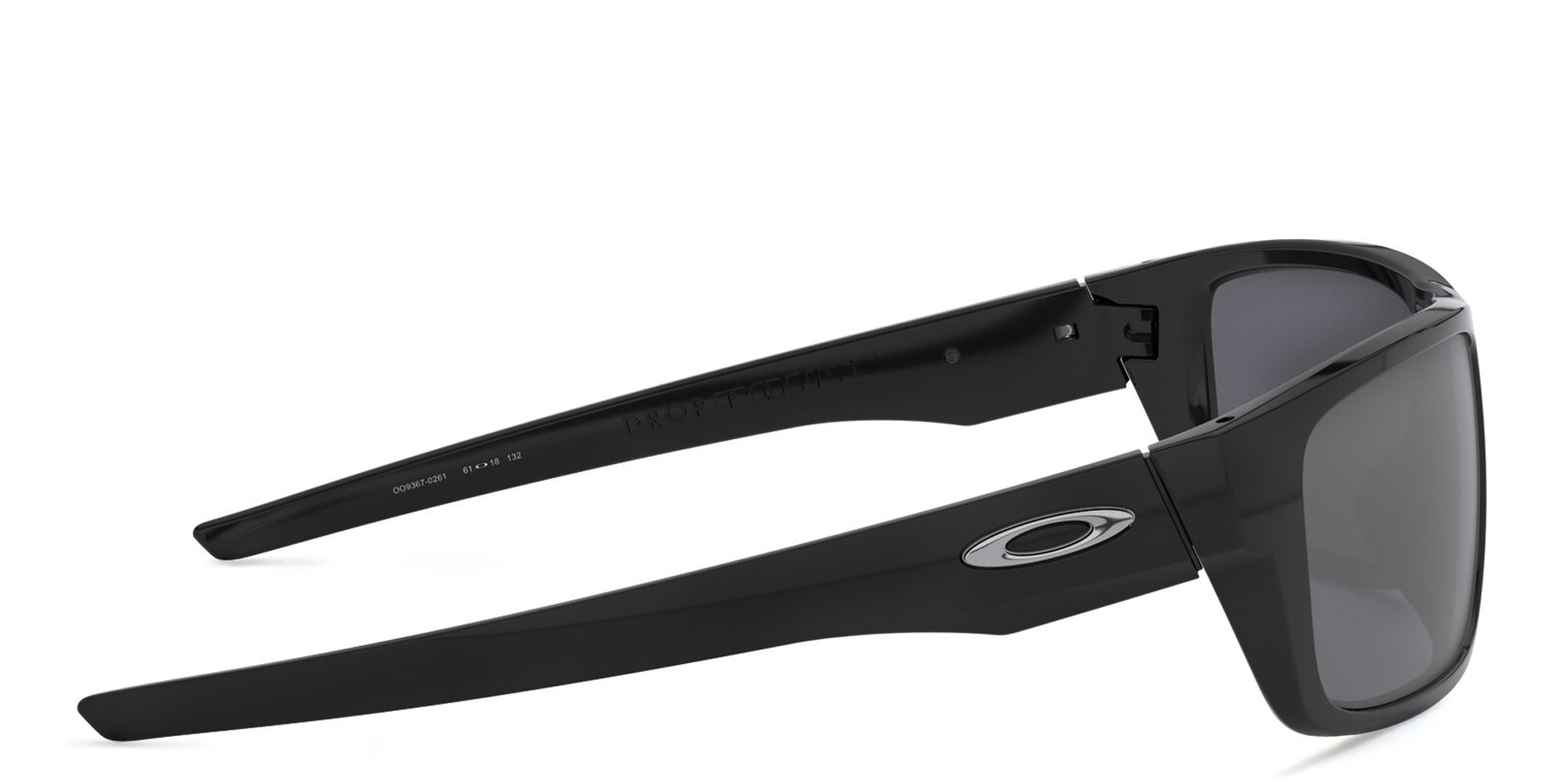 نظارة شمسية دروب بوينت بإطار مستطيل من اوكلي بلون أسود لامع - صورة المنتج 3
