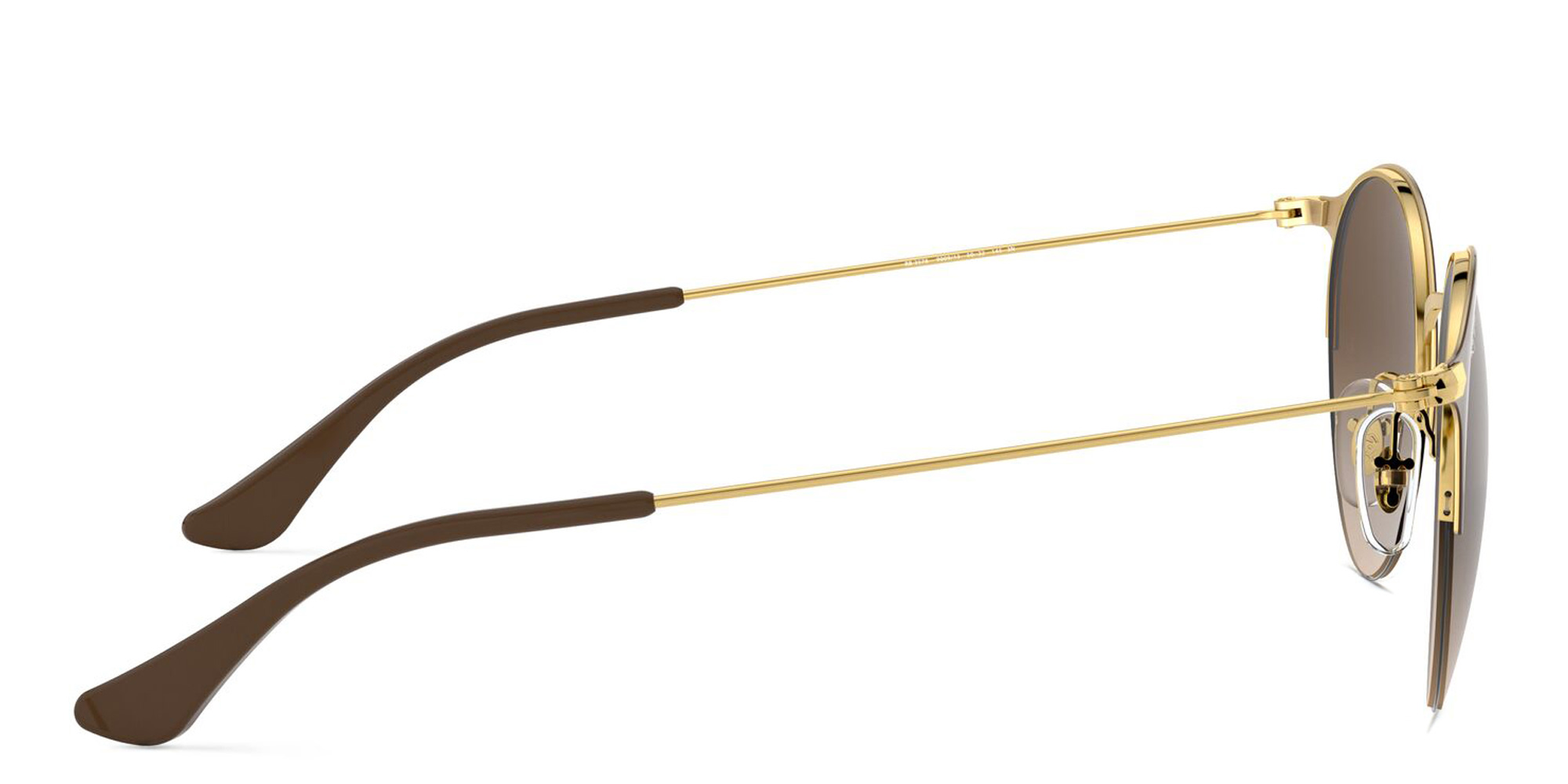 Ray-Ban Half Rim Round Sunglasses in Brown – Product Photo 3