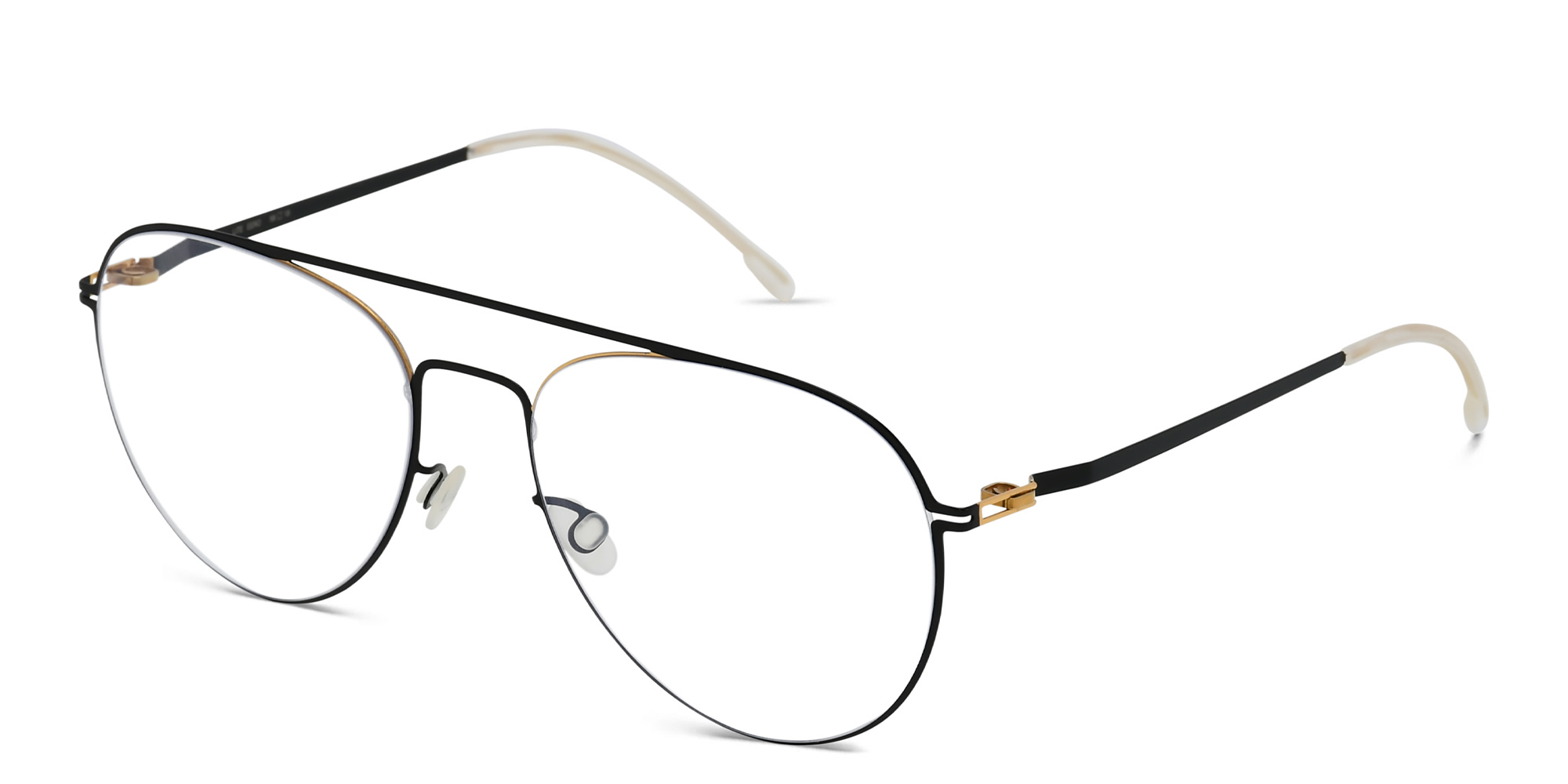 Shop MYKITA Eero Wide Aviator Eyeglasses in Black online.