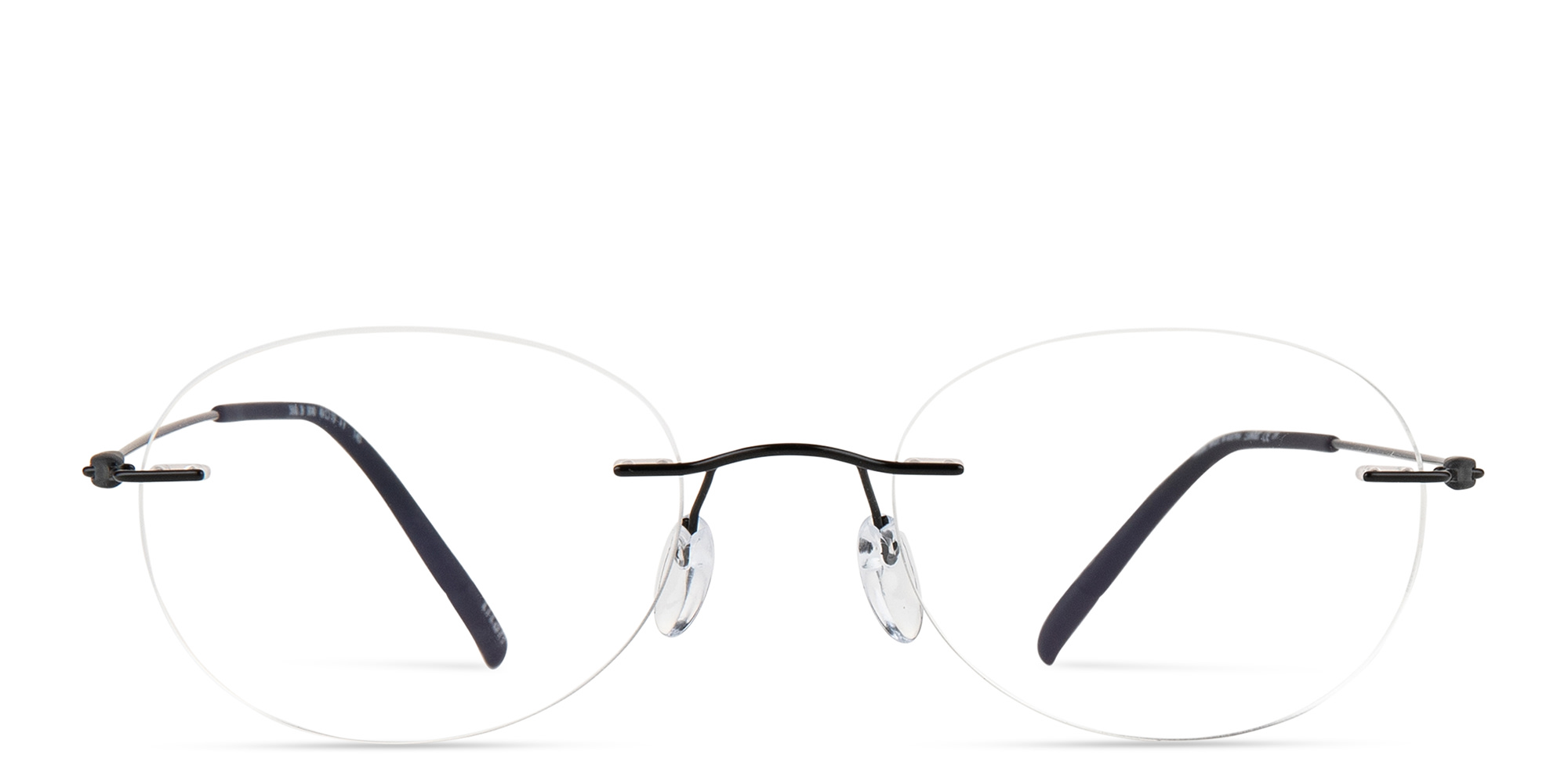 Silhouette Rimless Round Eyeglasses in Black – Product Photo 1