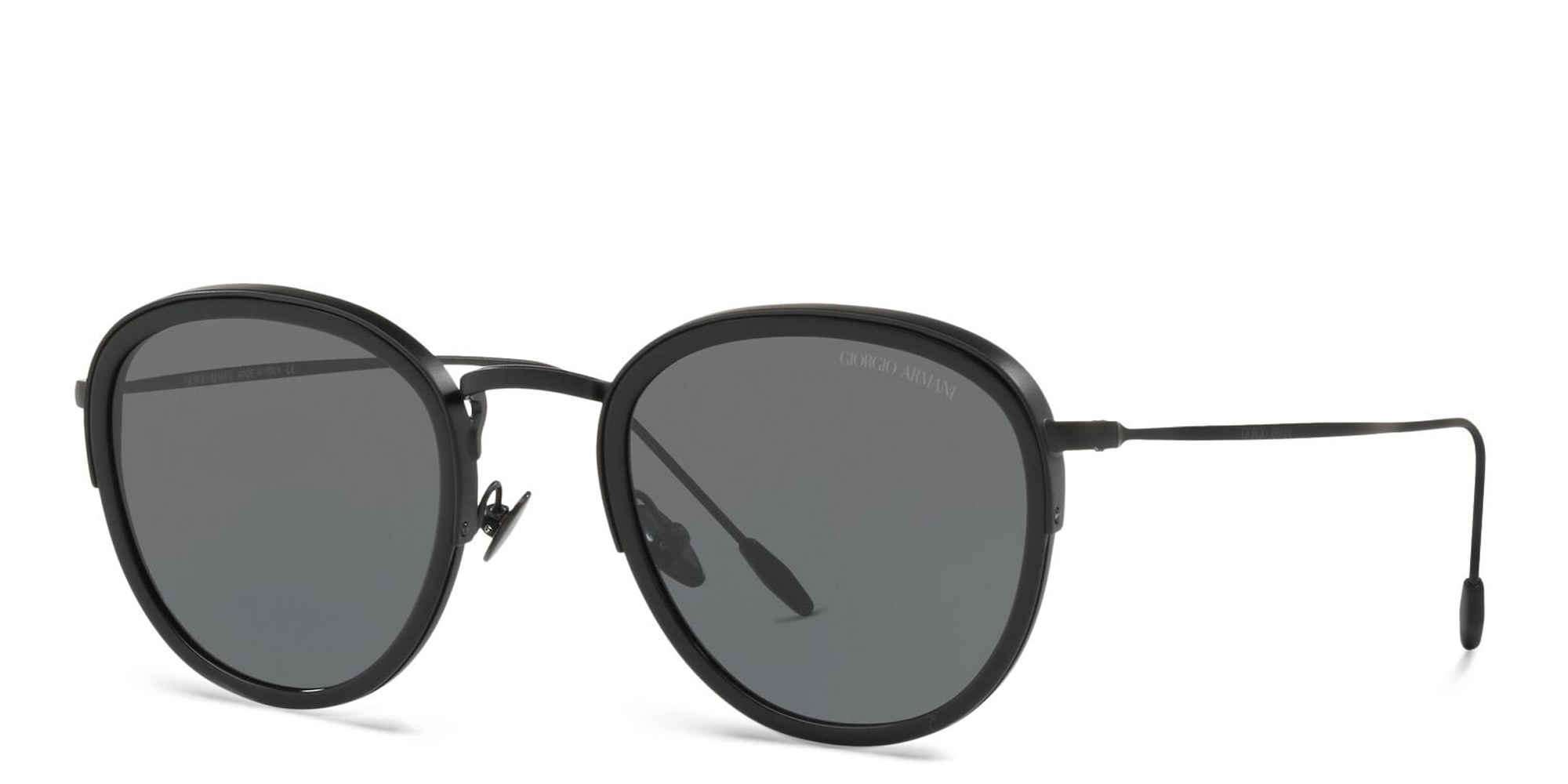 نظارة شمسية دائرية من جورجو أرماني بلون أسود - صورة المنتج 2