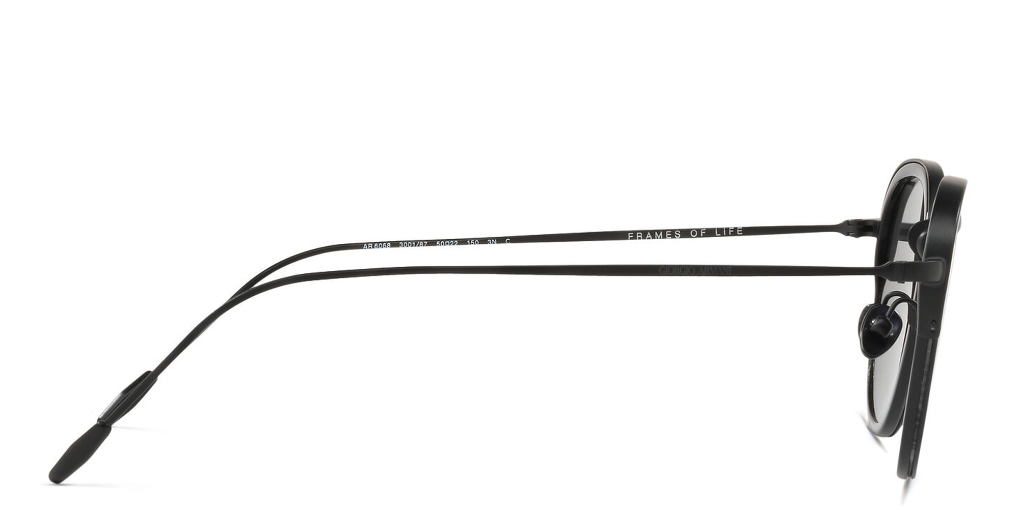 نظارة شمسية دائرية من جورجو أرماني بلون أسود - صورة المنتج 3