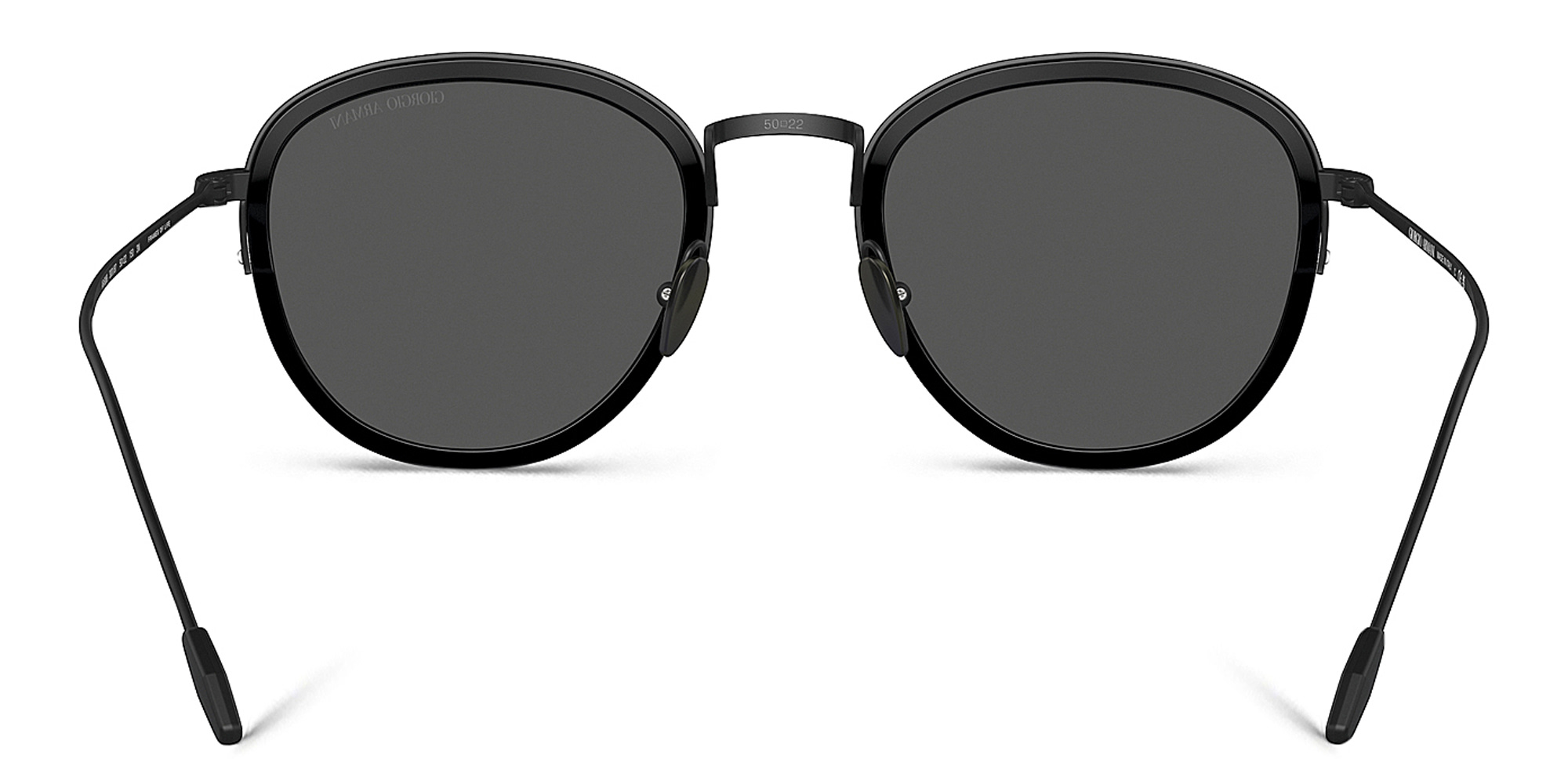 نظارة شمسية دائرية من جورجو أرماني بلون أسود - صورة المنتج 4