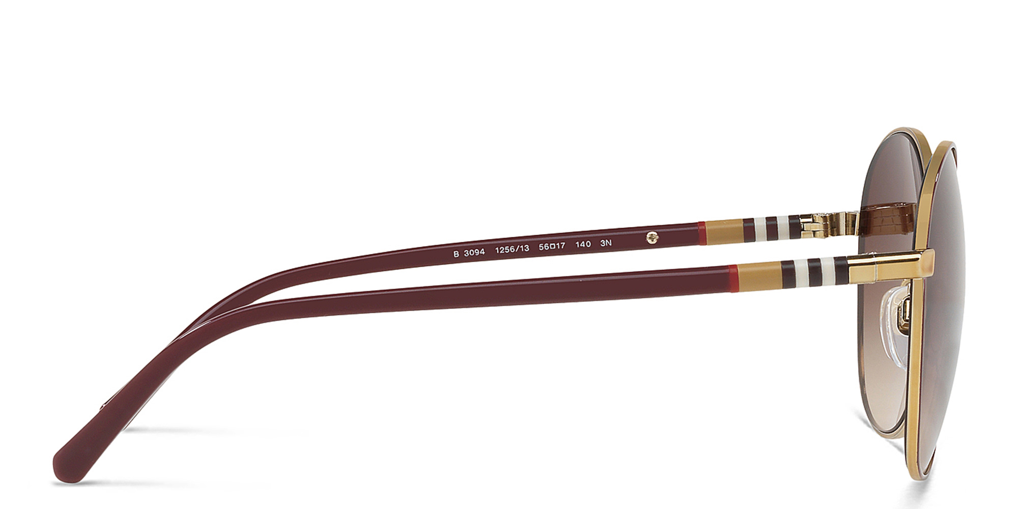 BURBERRY Round Sunglasses in Red On Gold – Product Photo 3