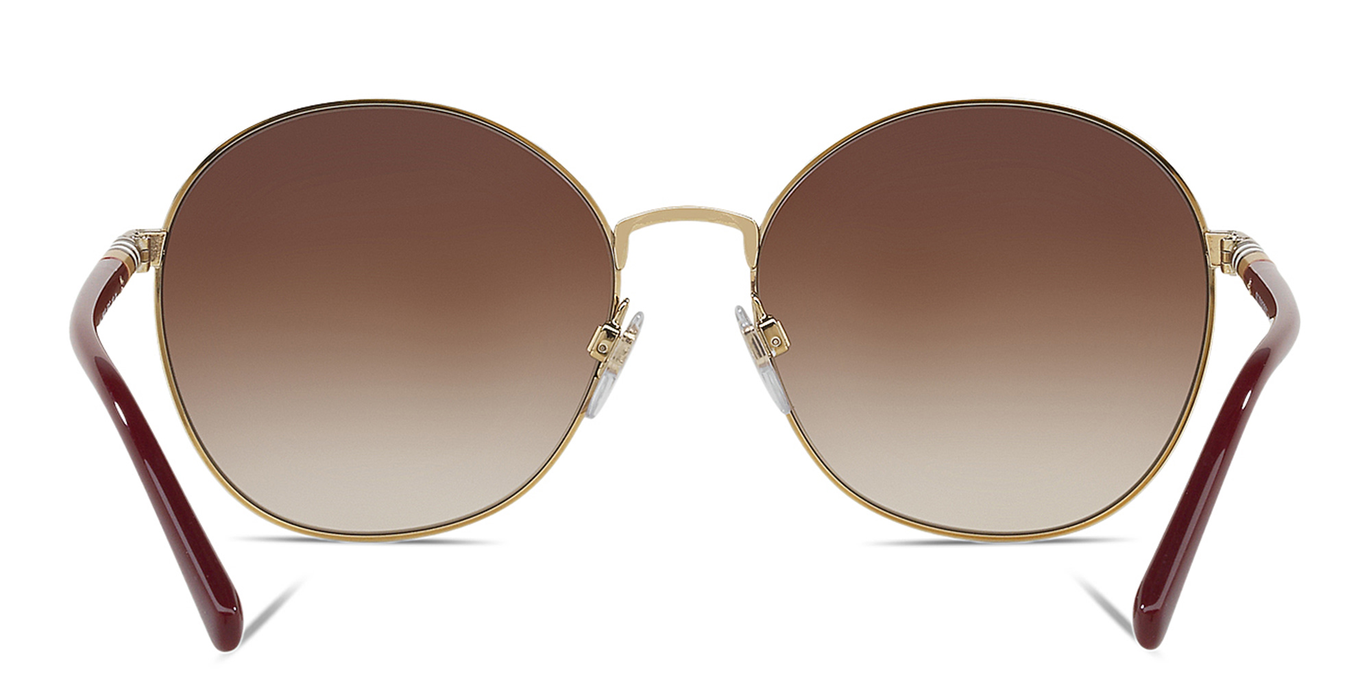 BURBERRY Round Sunglasses in Red On Gold – Product Photo 4
