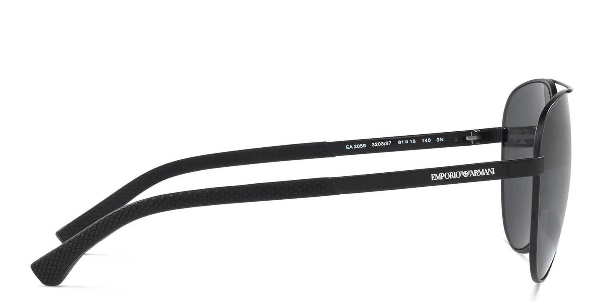 Emporio Armani Pilot Sunglasses in Matte Black – Product Photo 3