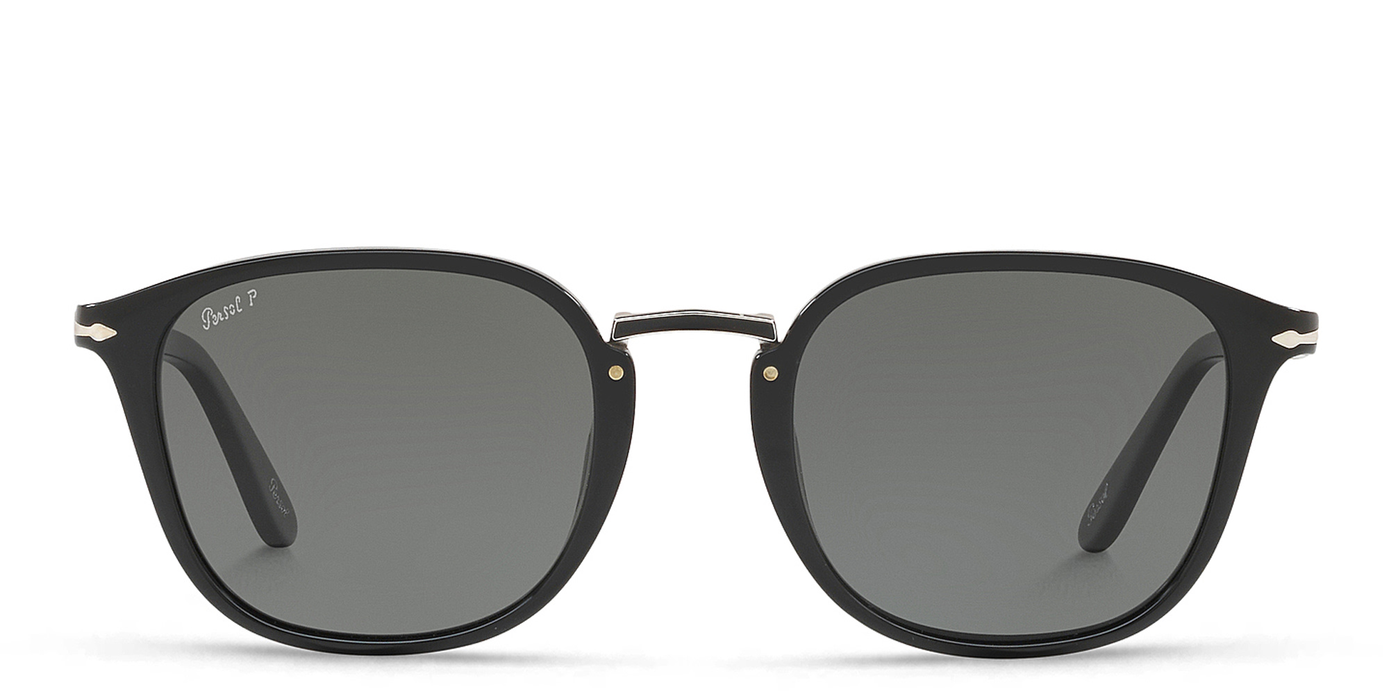 PERSOL Round Sunglasses in Black – Product Photo 1