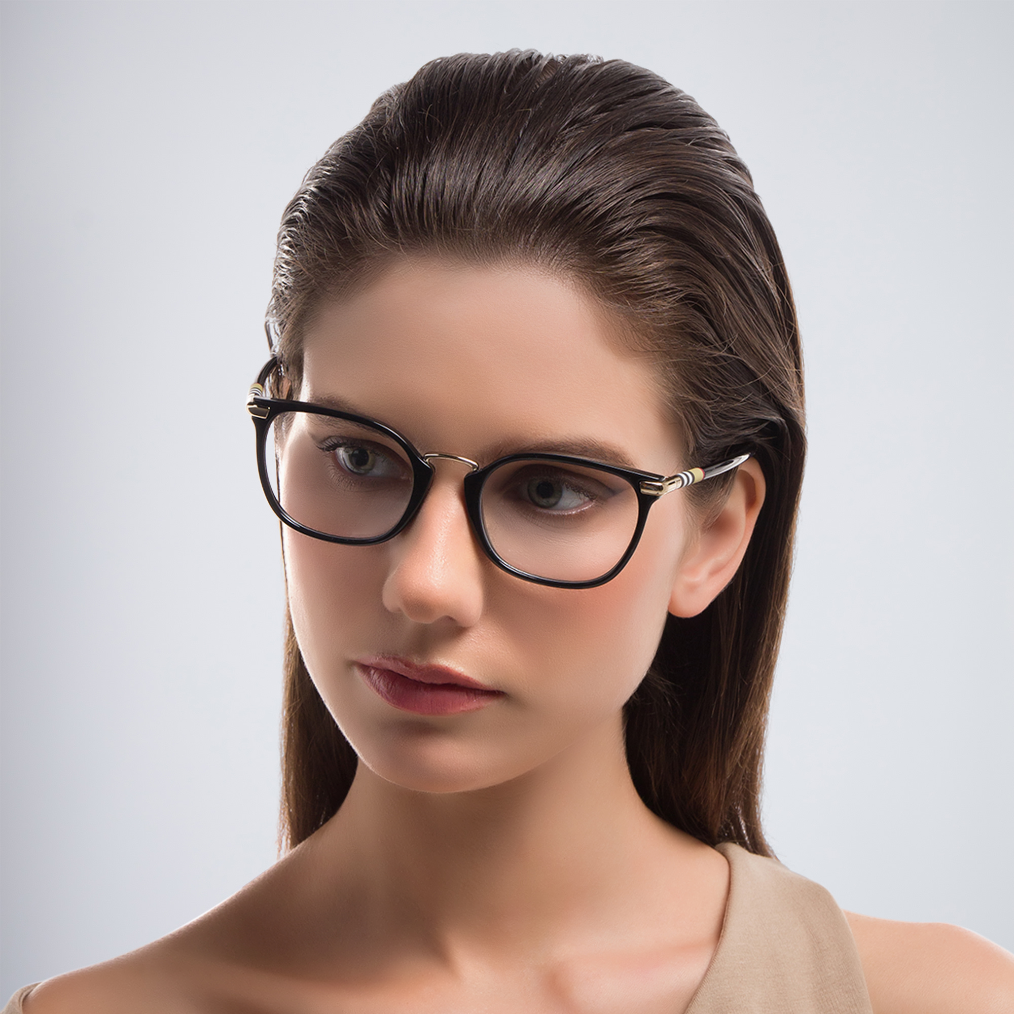 BURBERRY Square Eyeglasses in Matte Black – Product Photo 5
