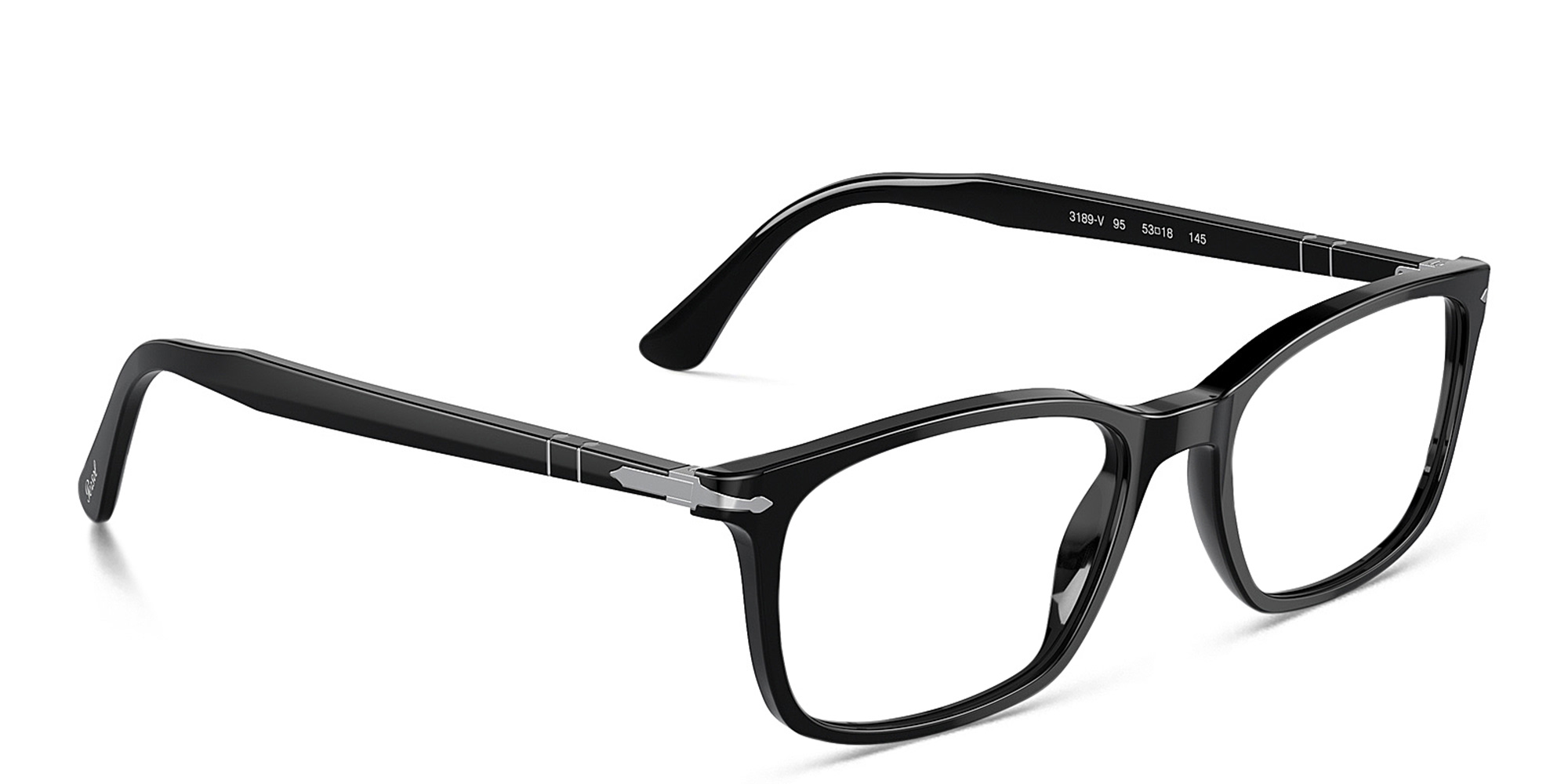 PERSOL Square Eyeglasses in Black – Product Photo 4