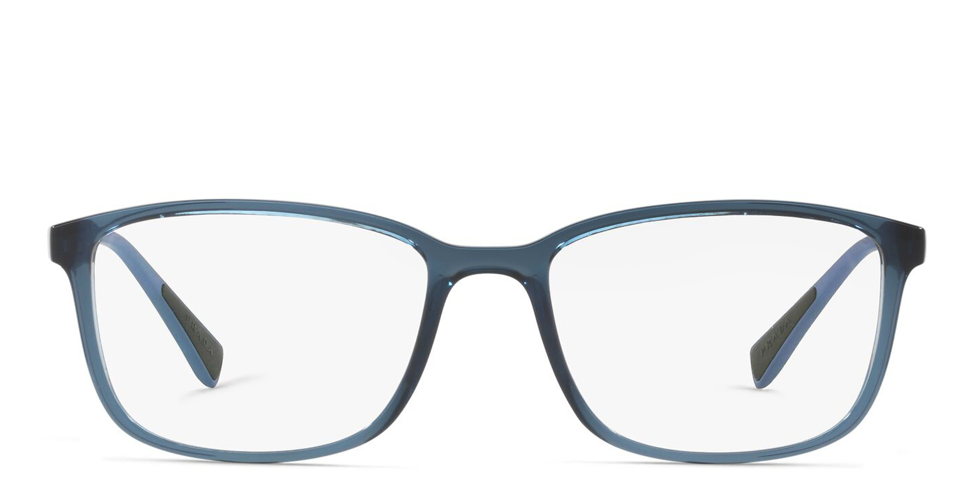 Prada Linea Rossa Wide Rectangle Eyeglasses in Blue – Product Photo 1