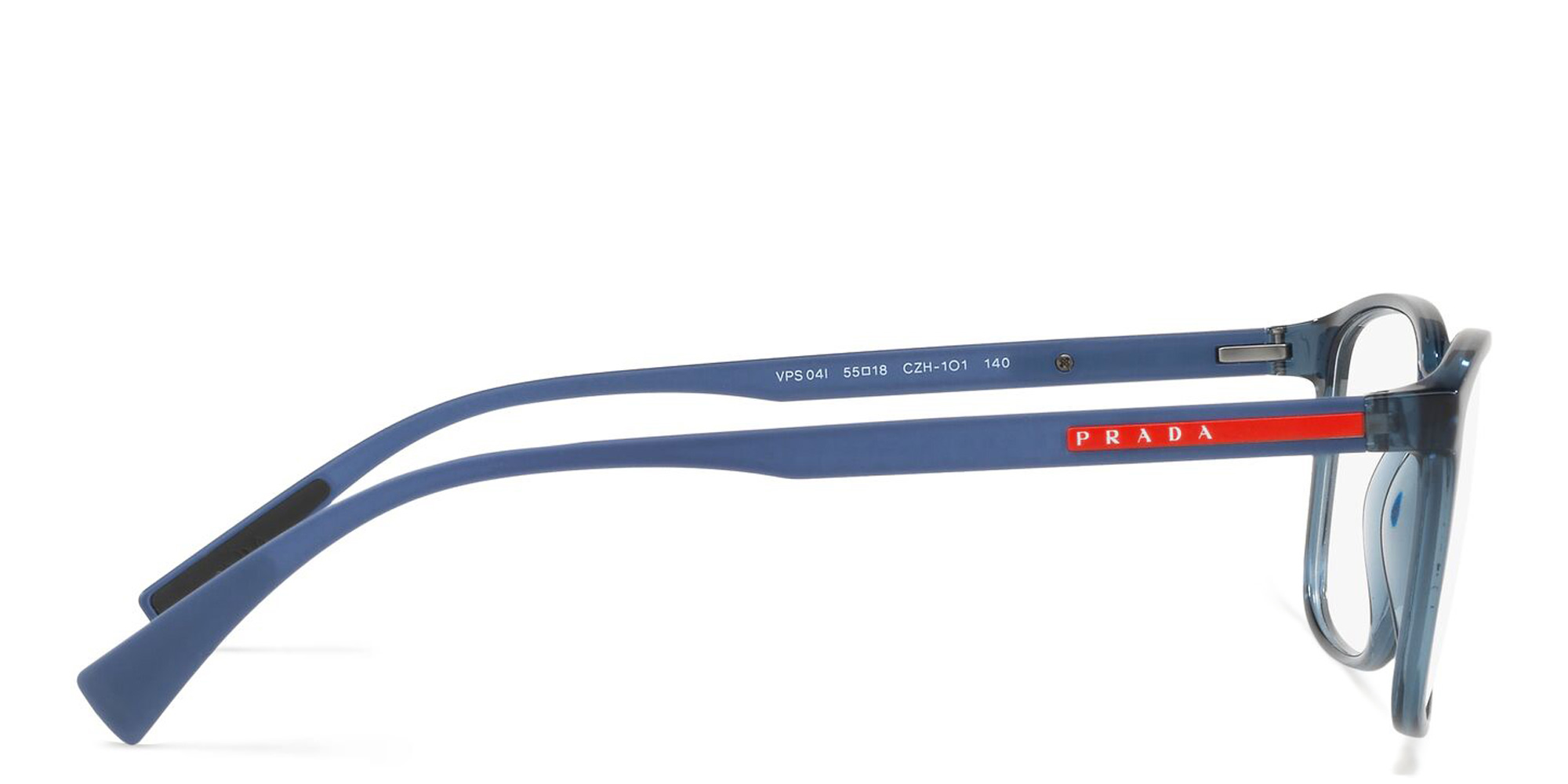 Prada Linea Rossa Wide Rectangle Eyeglasses in Blue – Product Photo 3