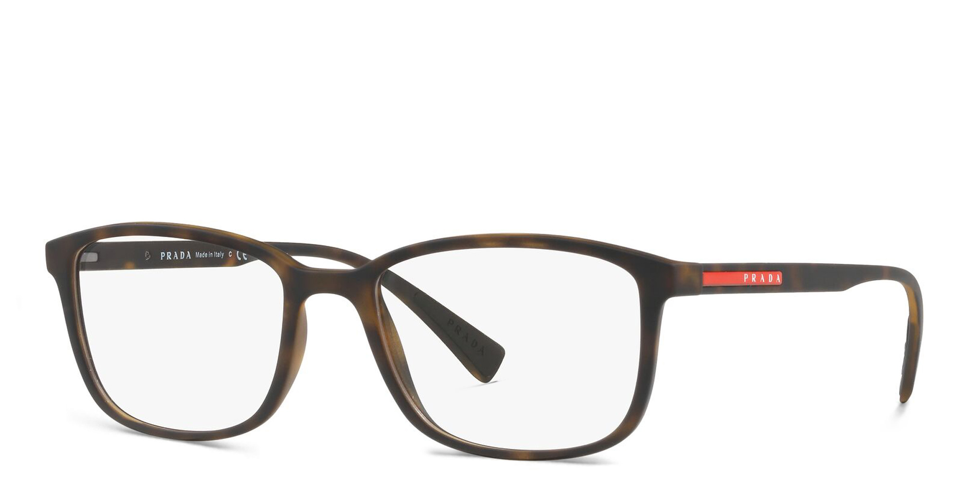 Prada Linea Rossa Rectangle Eyeglasses in Havana Rubber – Product Photo 2