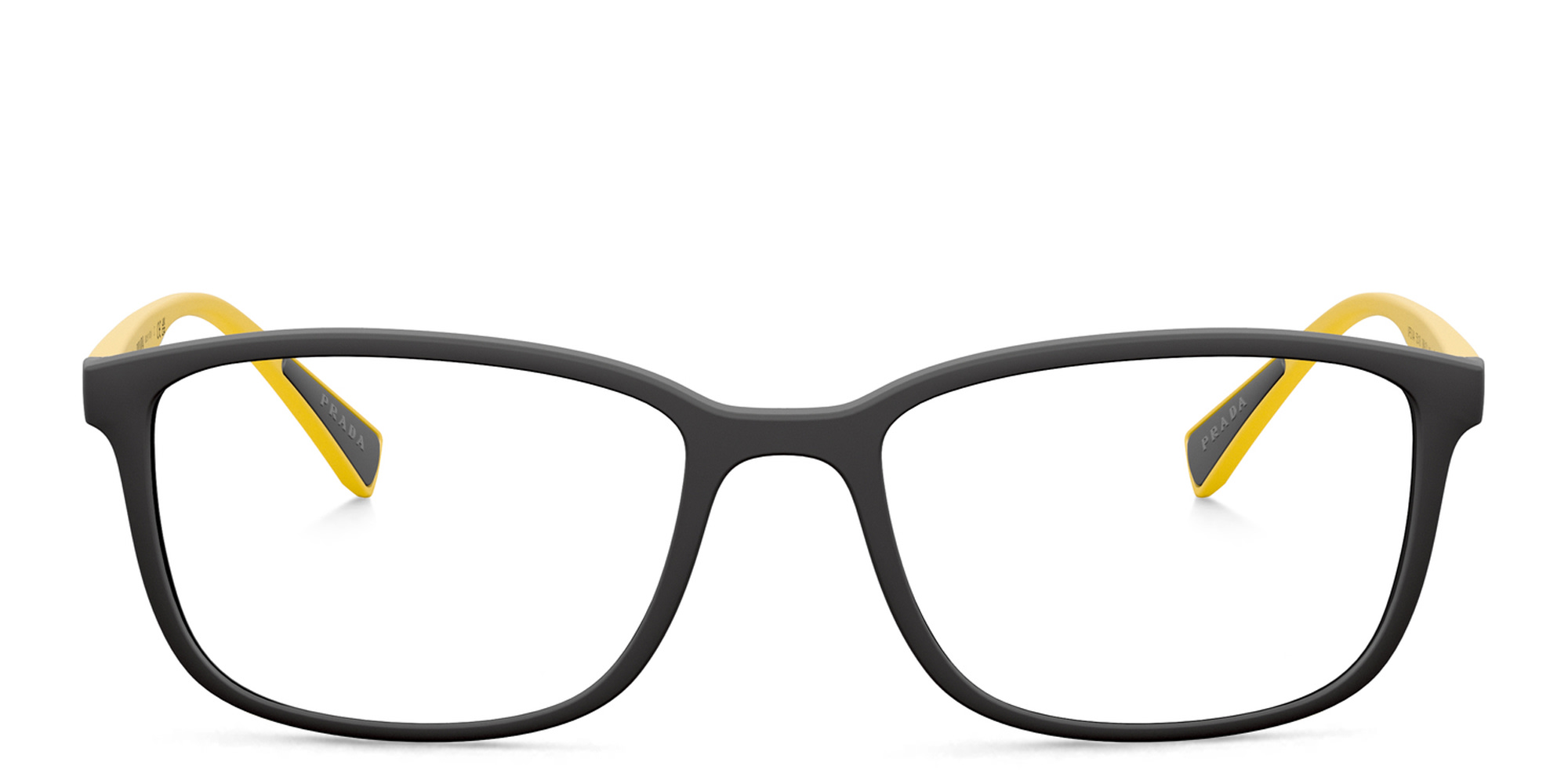 Prada Linea Rossa Wide Rectangle Eyeglasses in Matte Black – Product Photo 1