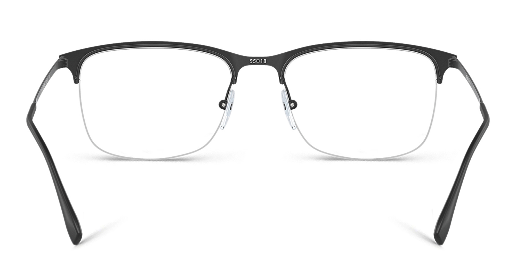 Prada Linea Rossa Half-Rim Wide Rectangle Eyeglasses in Rubber Black – Product Photo 4