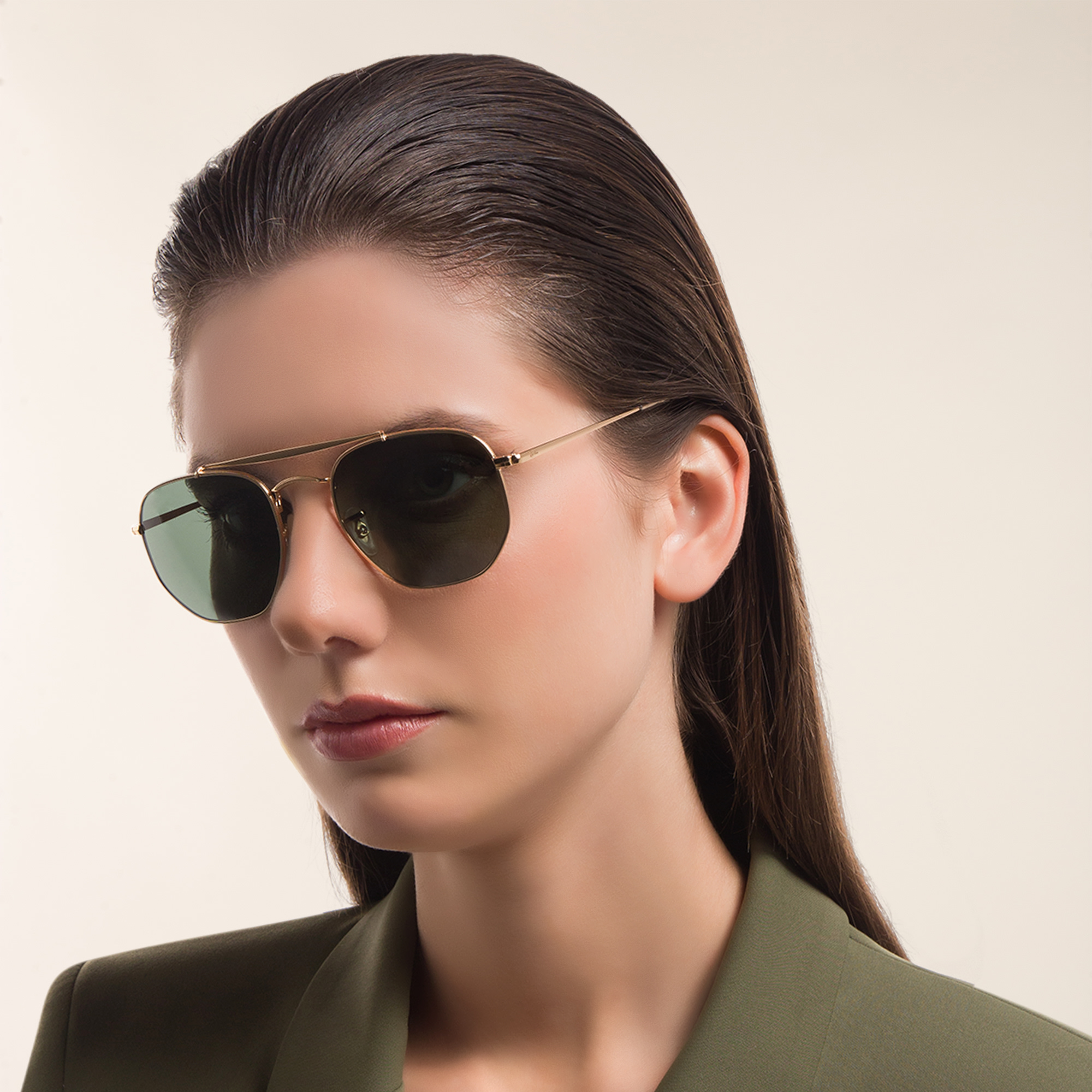 Ray-Ban Marshal Irregular Sunglasses in Polished Arista Gold – Product Photo 5