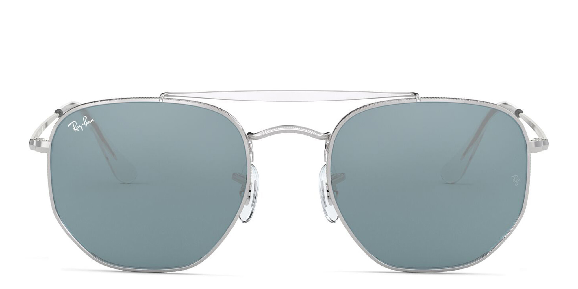 Ray-Ban The Marshal Unisex Hexagonal Irregular Sunglasses in Silver – Product Photo 1