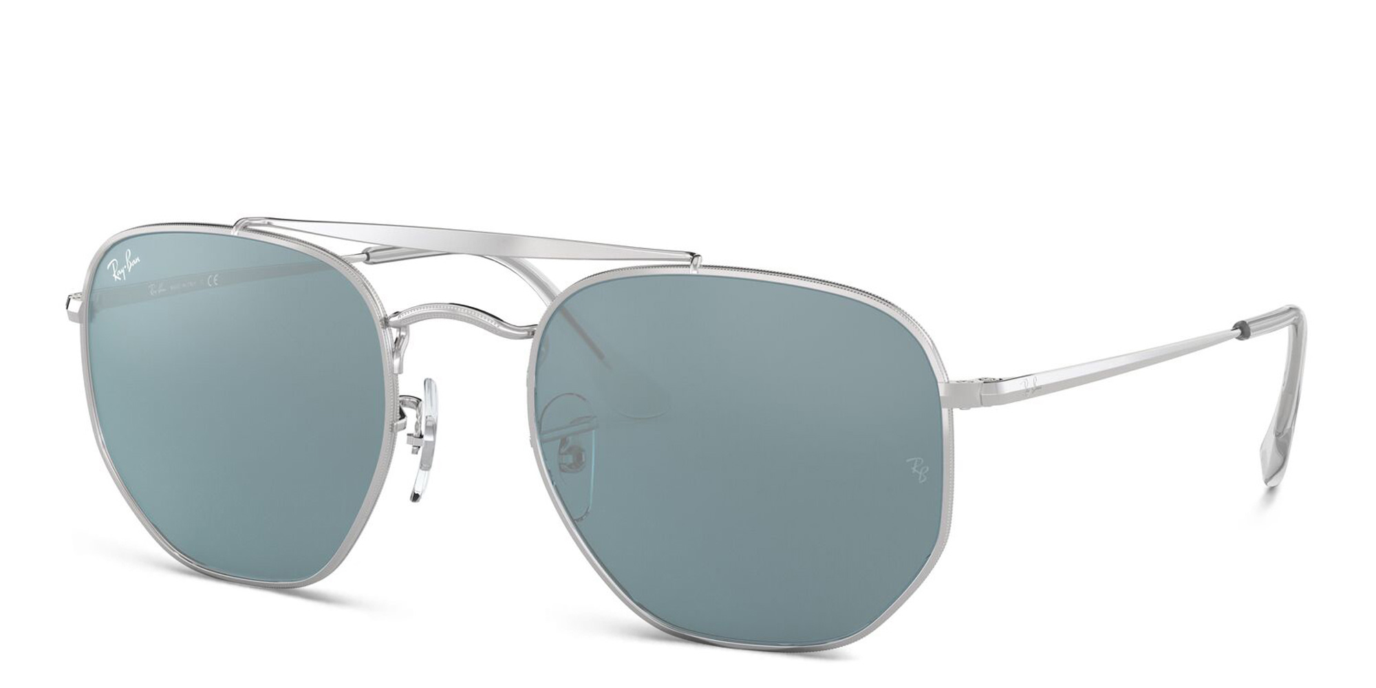 Ray-Ban The Marshal Unisex Hexagonal Irregular Sunglasses in Silver – Product Photo 2