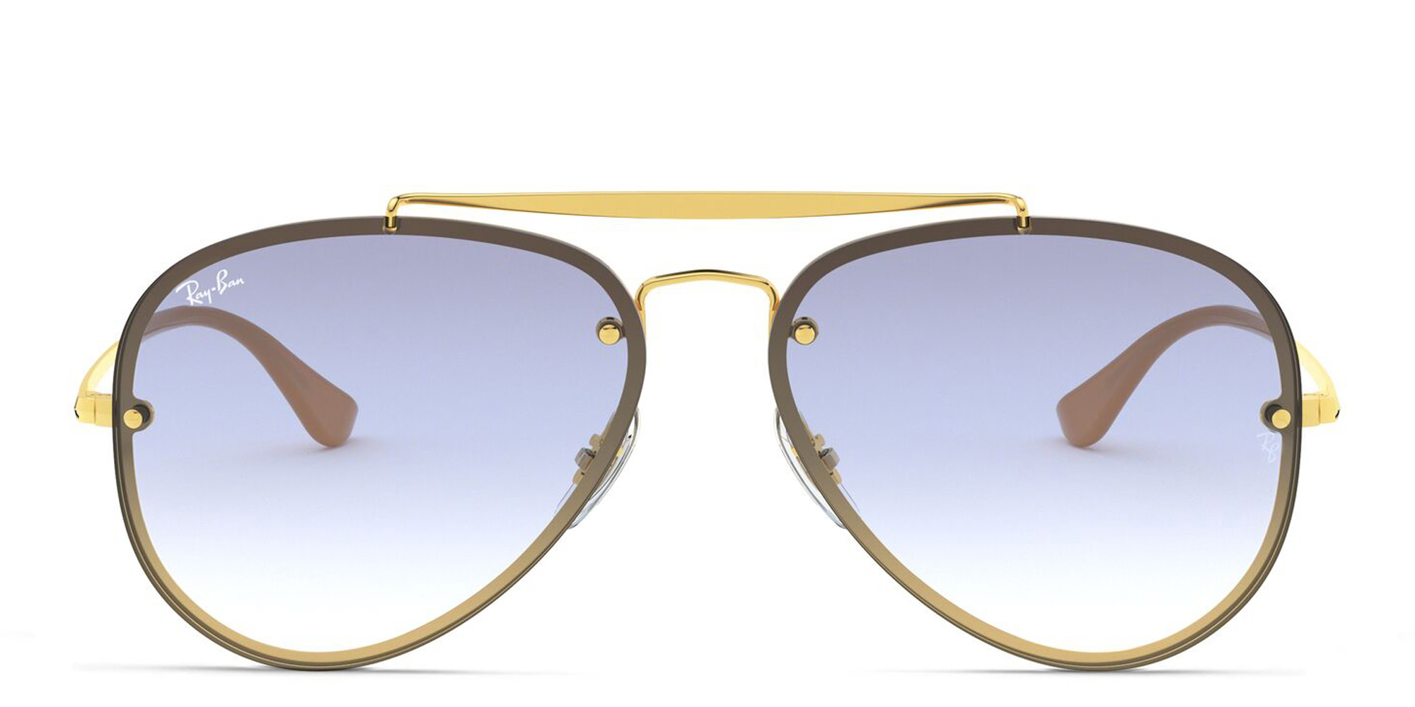 Ray-Ban Blaze Aviator Unisex Rimless Sunglasses in Gold – Product Photo 1