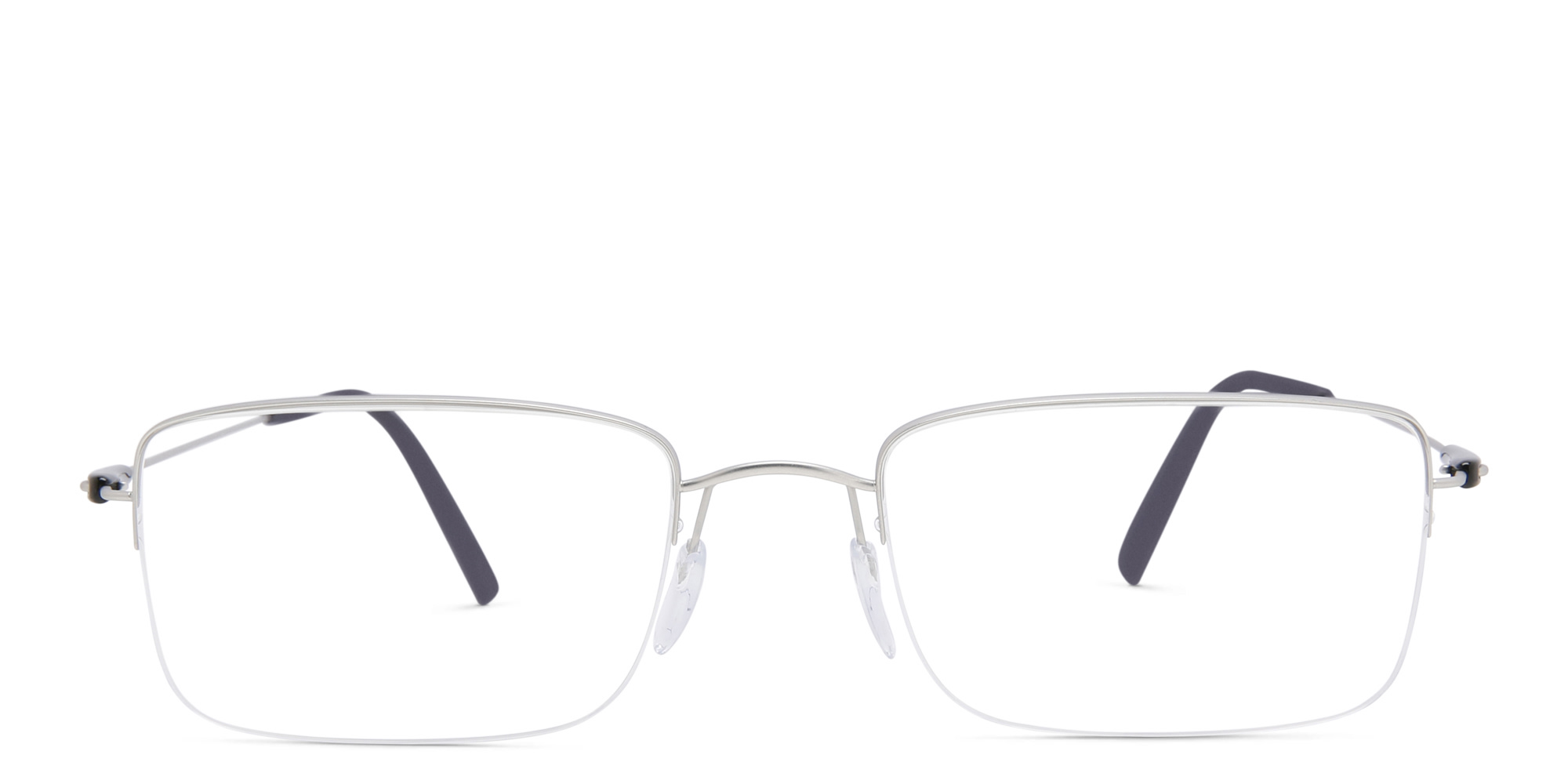 Silhouette Half Rim Rectangle Eyeglasses in Silver – Product Photo 1