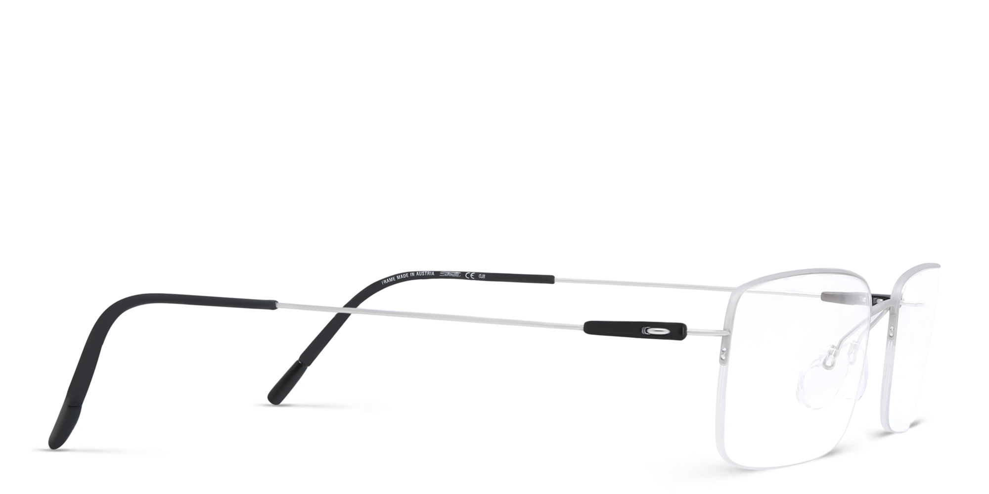 Silhouette Half Rim Rectangle Eyeglasses in Silver – Product Photo 3