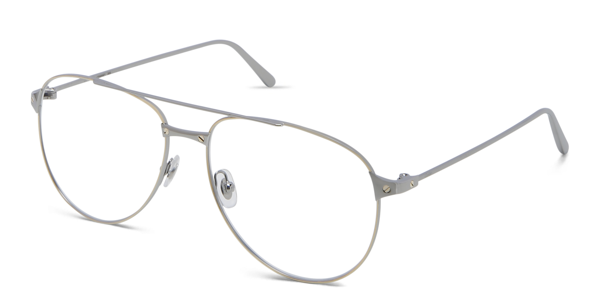 Cartier Santos de Cartier Wide Aviator Eyeglasses in Ruthenium – Product Photo 2