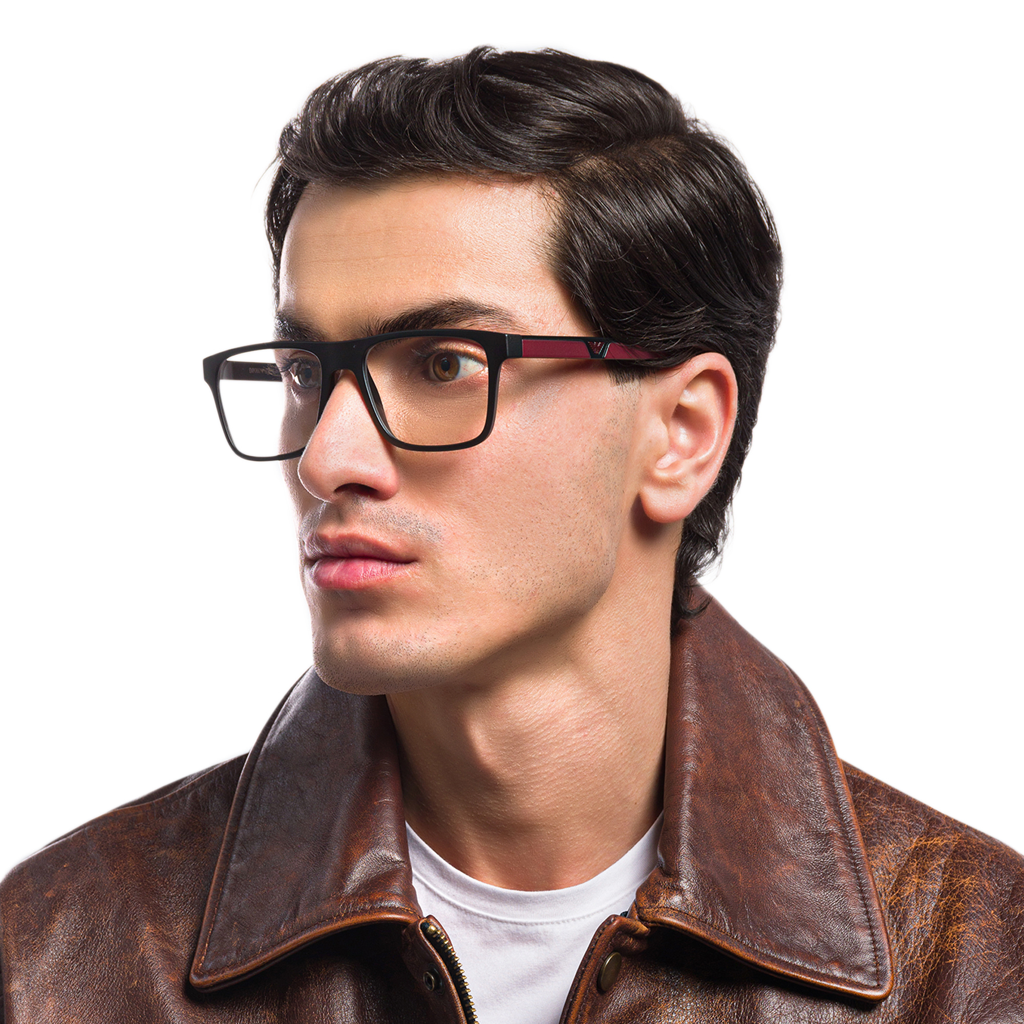 Emporio Armani Rectangle Eyeglasses in Matte Black – Product Photo 6