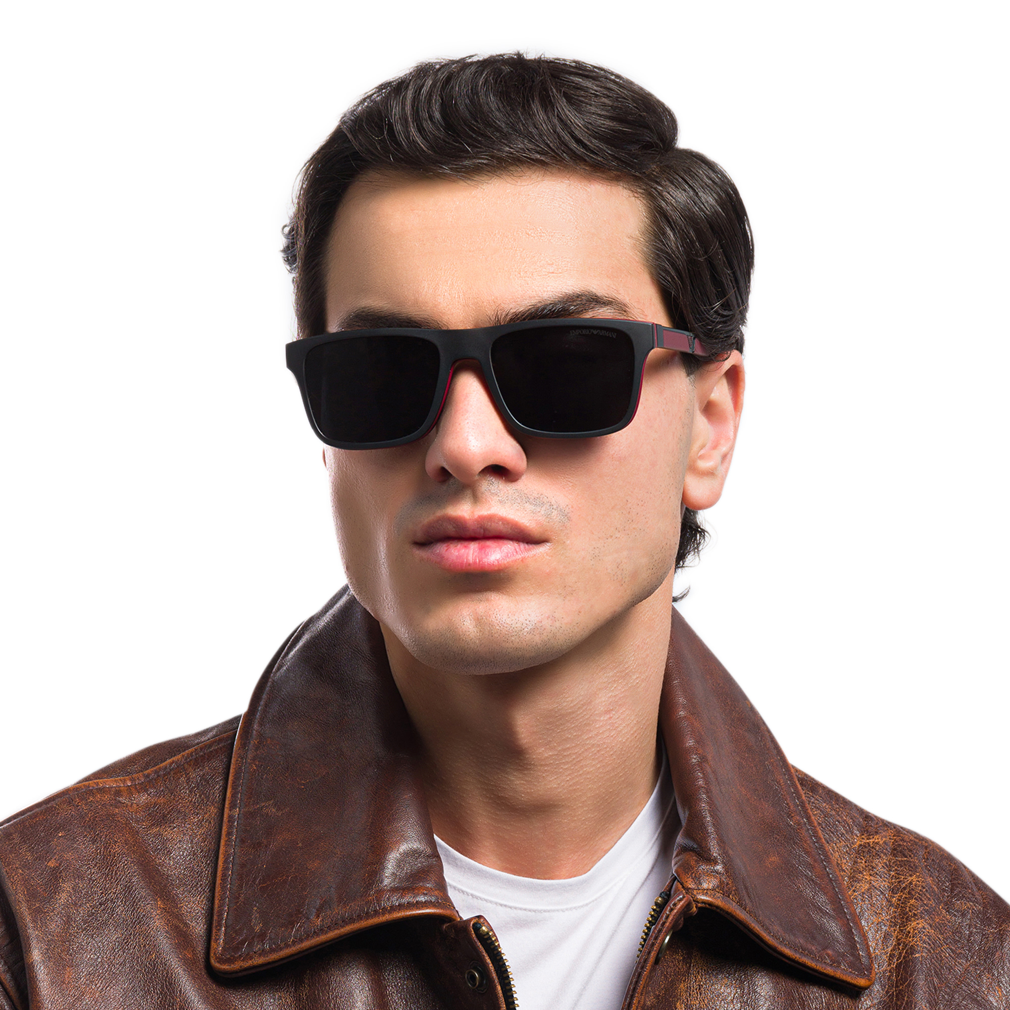 Emporio Armani Rectangle Eyeglasses in Matte Black – Product Photo 8