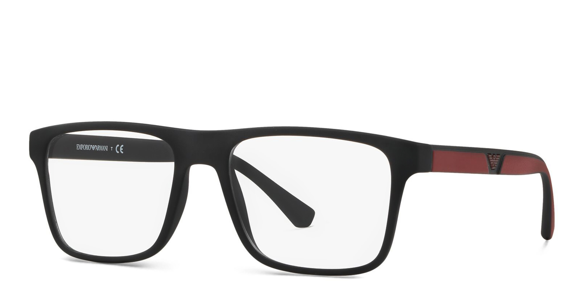 Emporio Armani Rectangle Eyeglasses in Matte Black – Product Photo 2