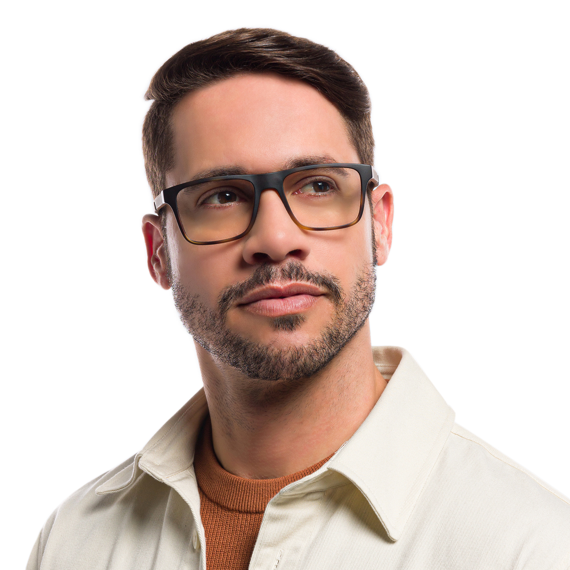 Emporio Armani Rectangle Eyeglasses in Matte Havana – Product Photo 5