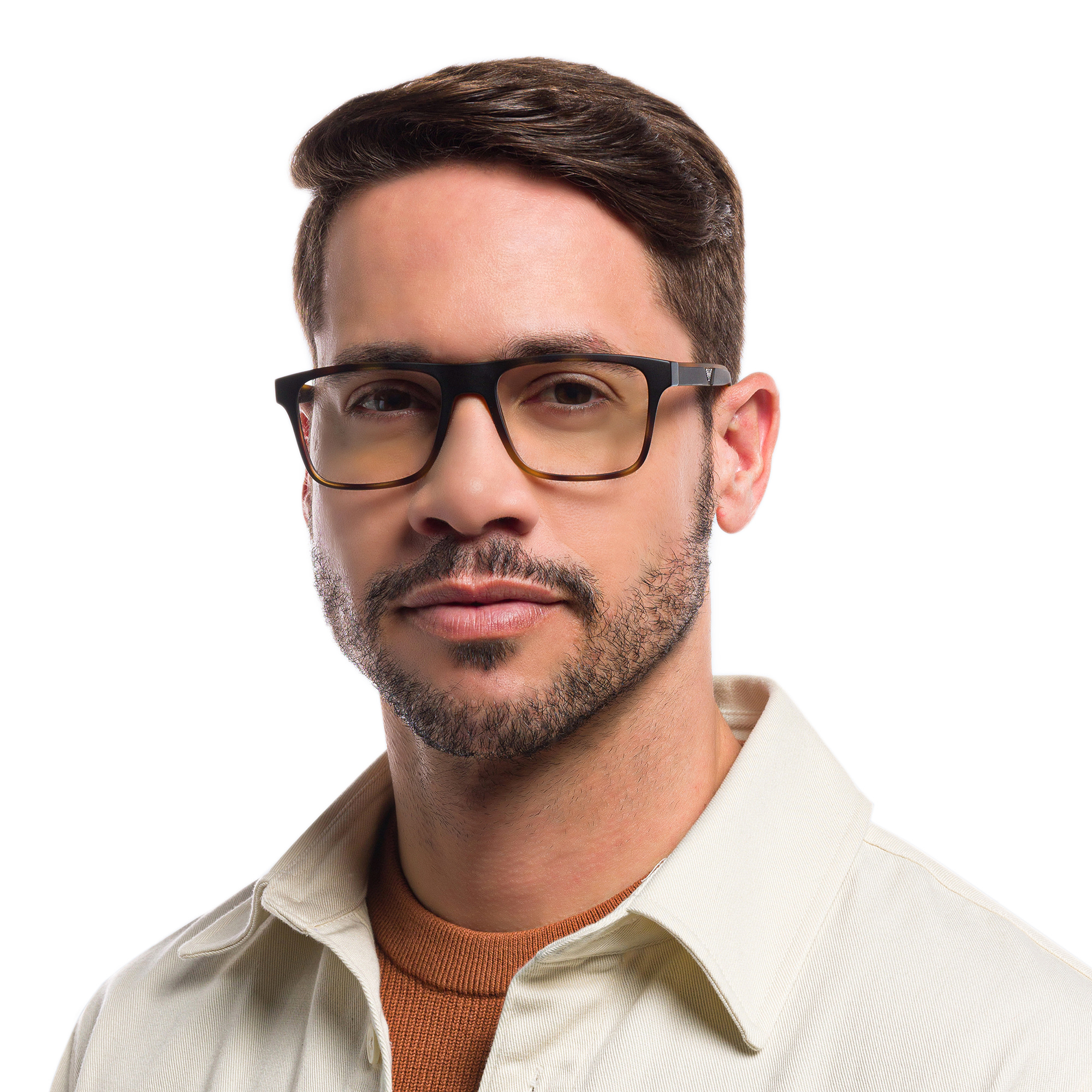 Emporio Armani Rectangle Eyeglasses in Matte Havana – Product Photo 6