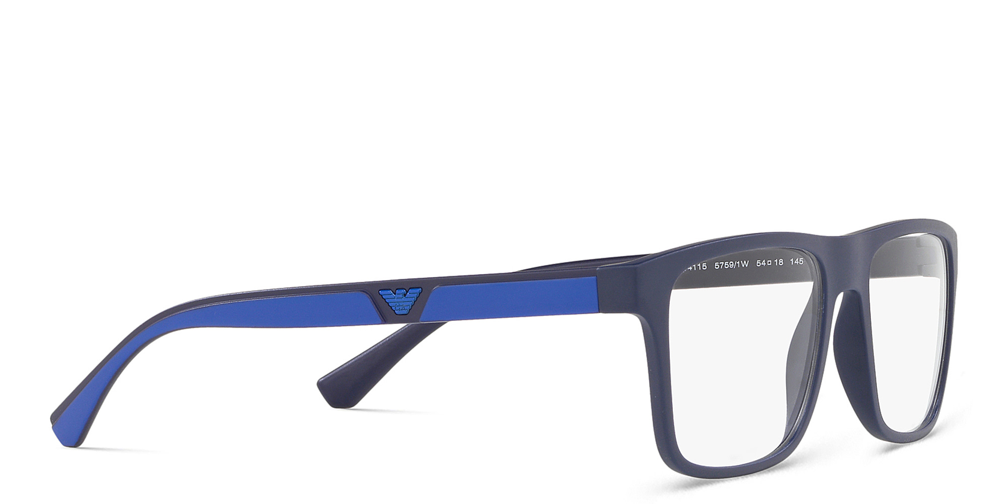 نظارة طبية مستطيلة من امبوريو أرماني بلون أزرق داكن مطفي - صورة المنتج 4