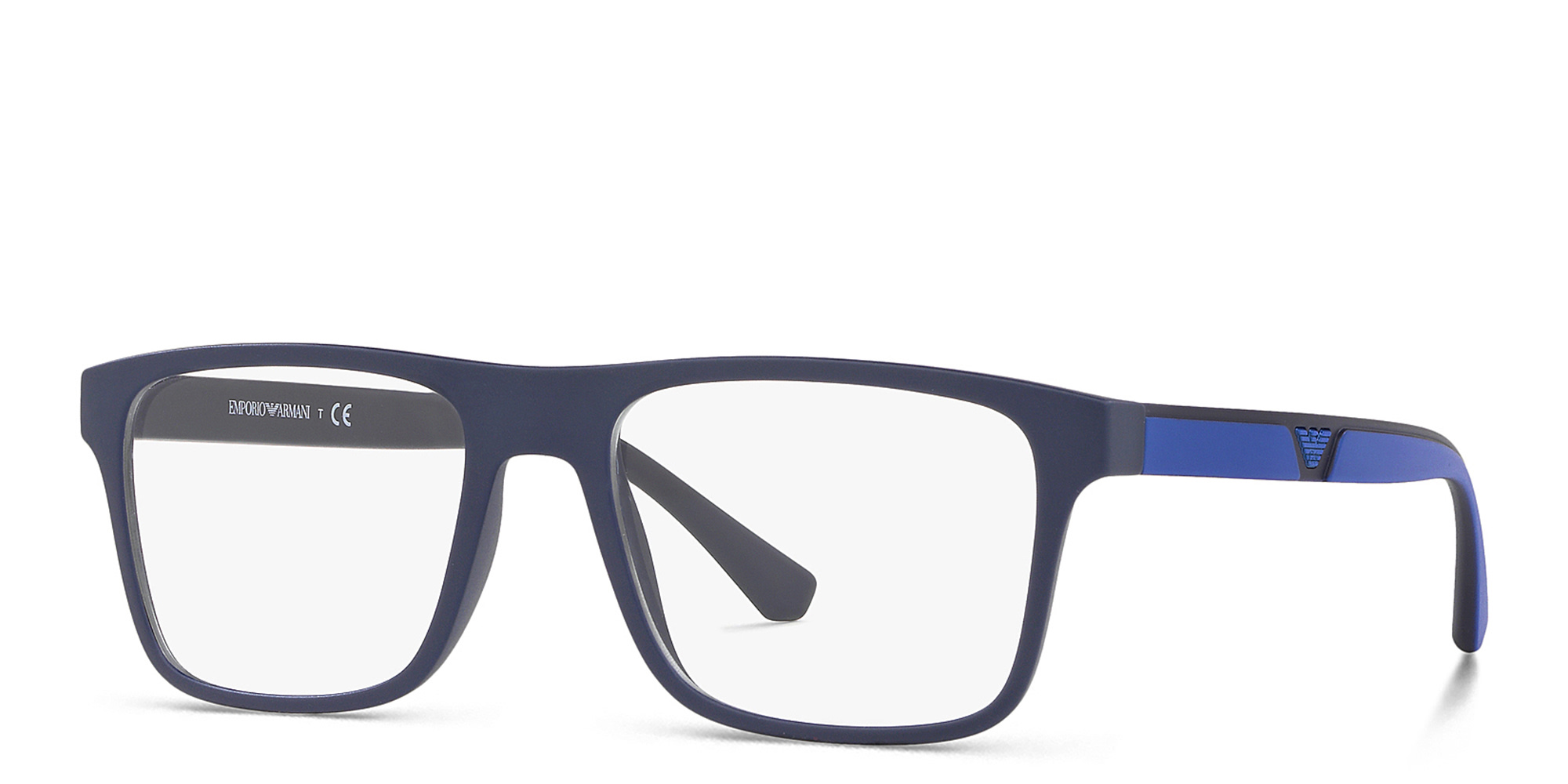 Emporio Armani Rectangle Eyeglasses in Matte Dark Blue – Product Photo 2