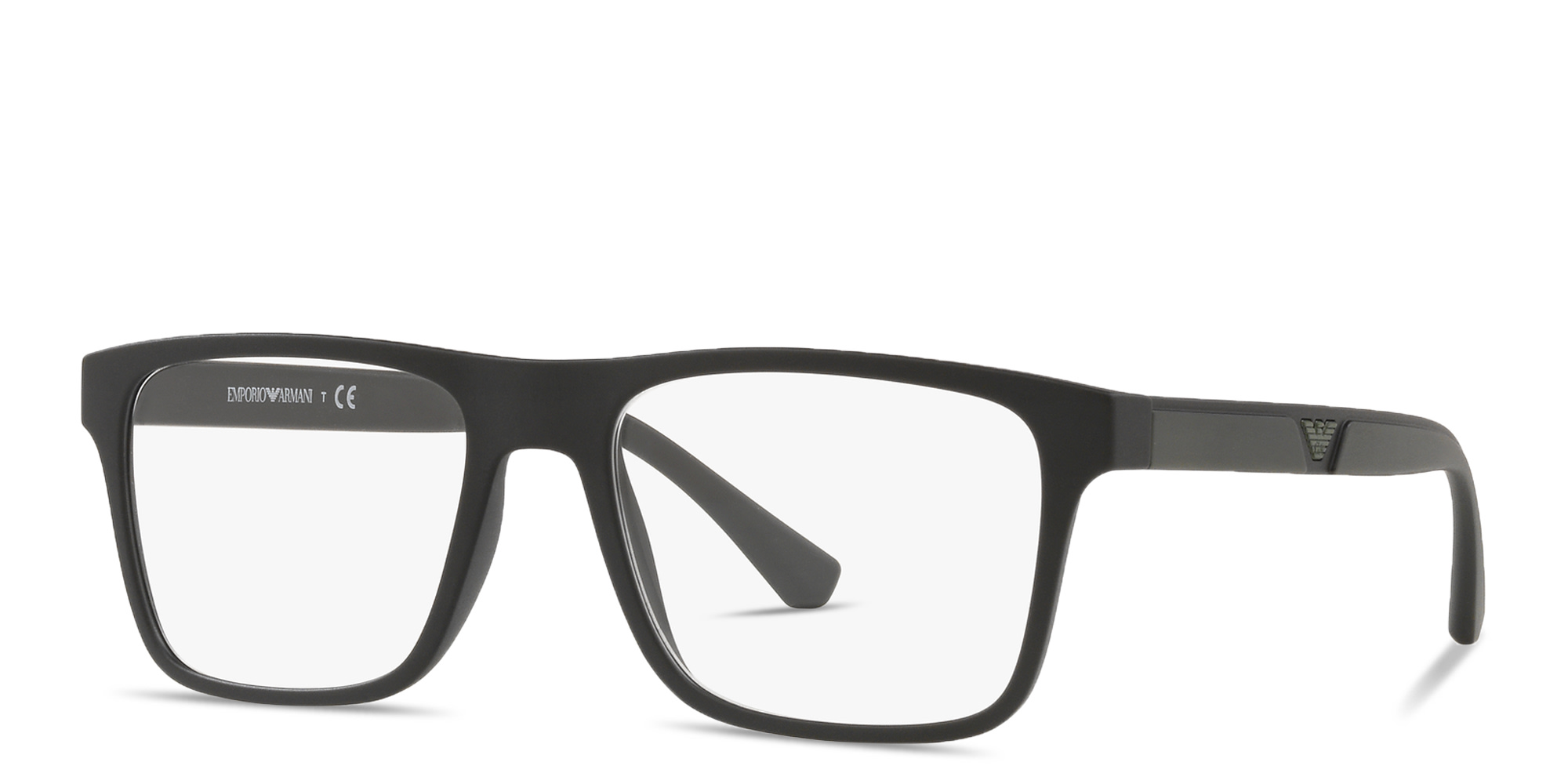 Emporio Armani Logo Rectangle Eyeglasses in Black – Product Photo 2