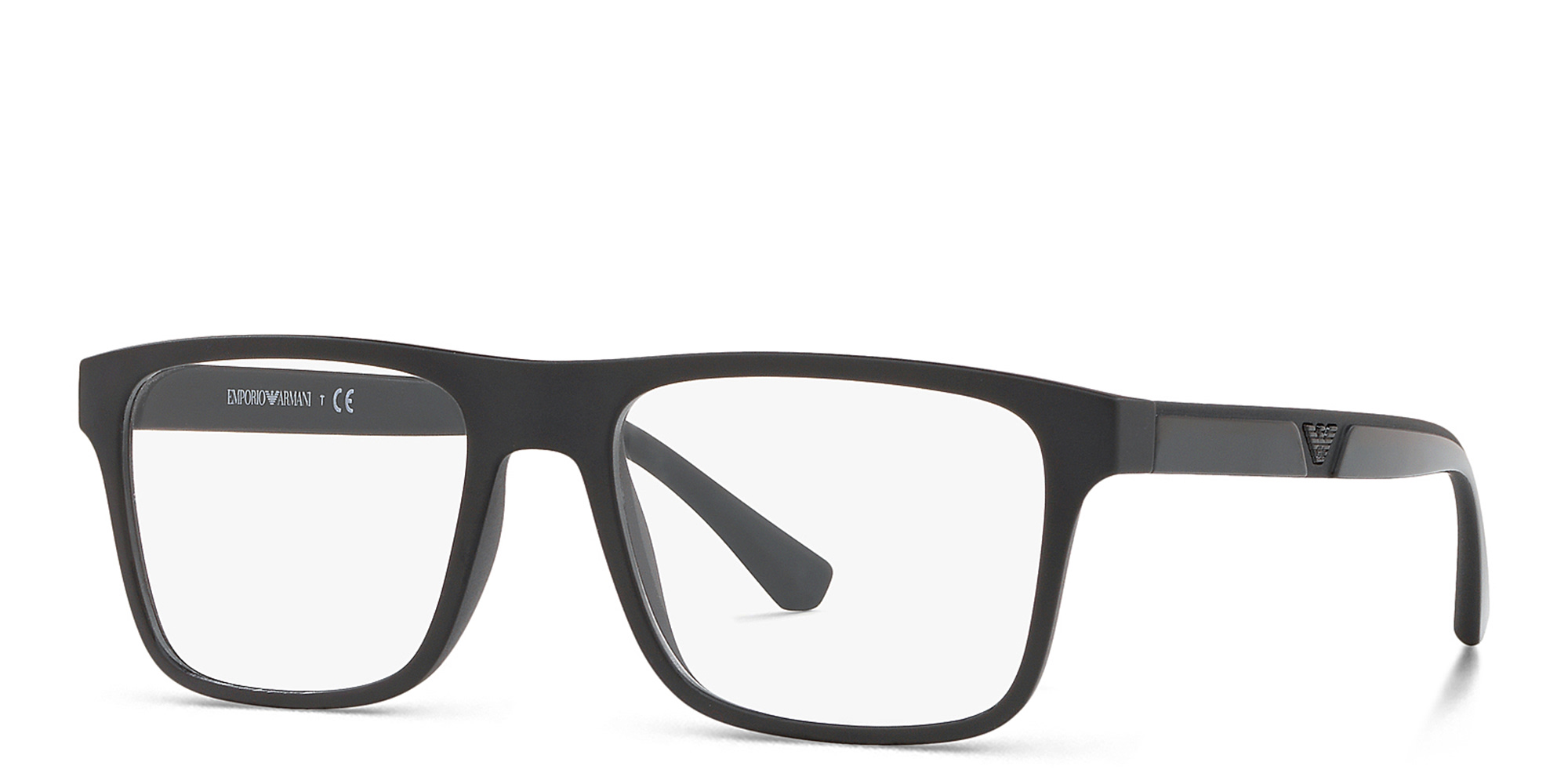 Emporio Armani Rectangle Eyeglasses in Midnight Black – Product Photo 2
