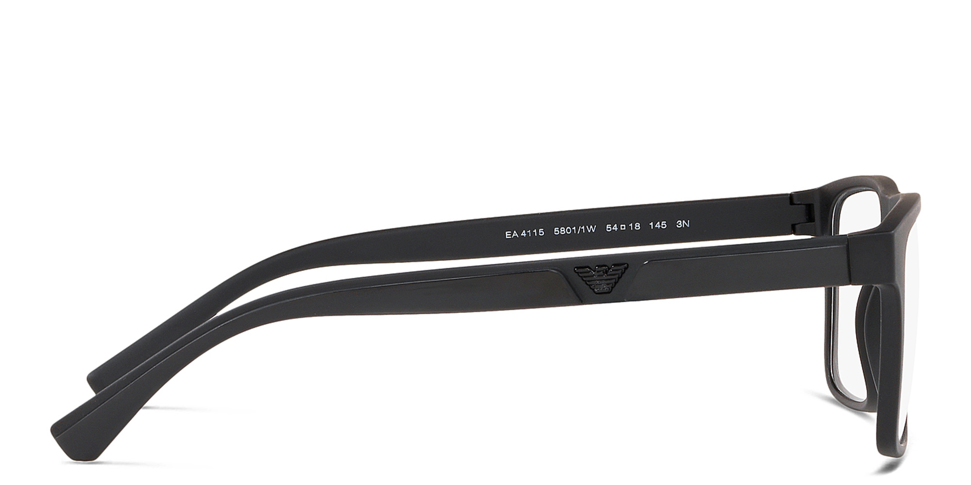 Emporio Armani Rectangle Eyeglasses in Midnight Black – Product Photo 3