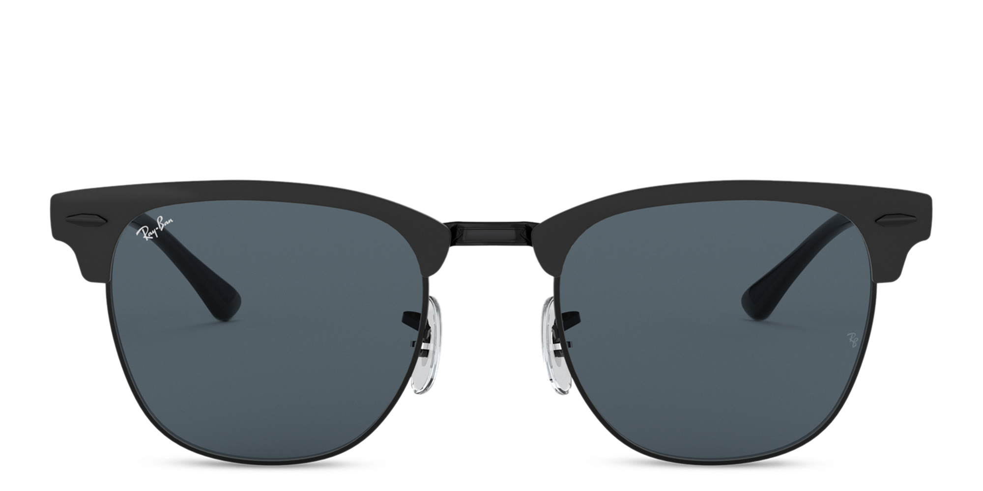 Shop Ray-Ban Clubmaster Metal Unisex Square Sunglasses in Black online.