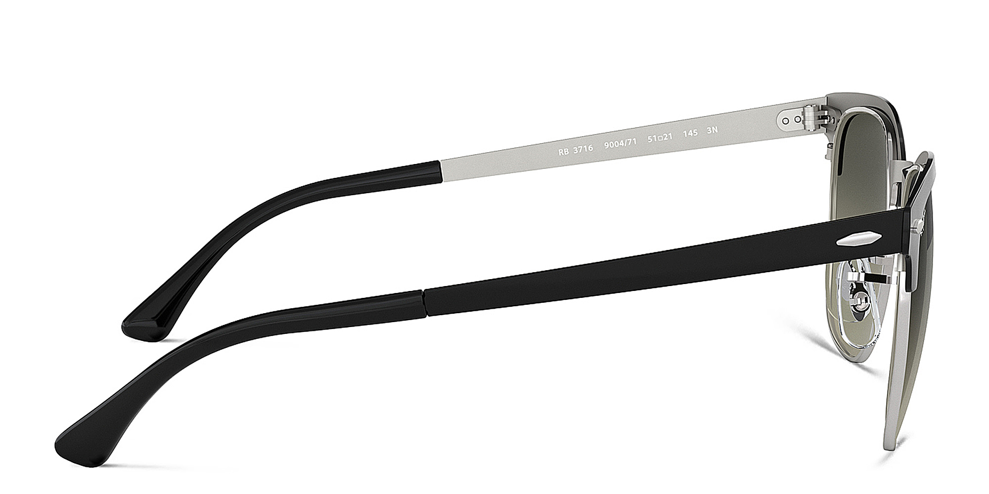 تسوق نظارات شمسية كلوب ماستر بإطار معدني مربّع للجنسين راي بان بلون أسود أونلاين.