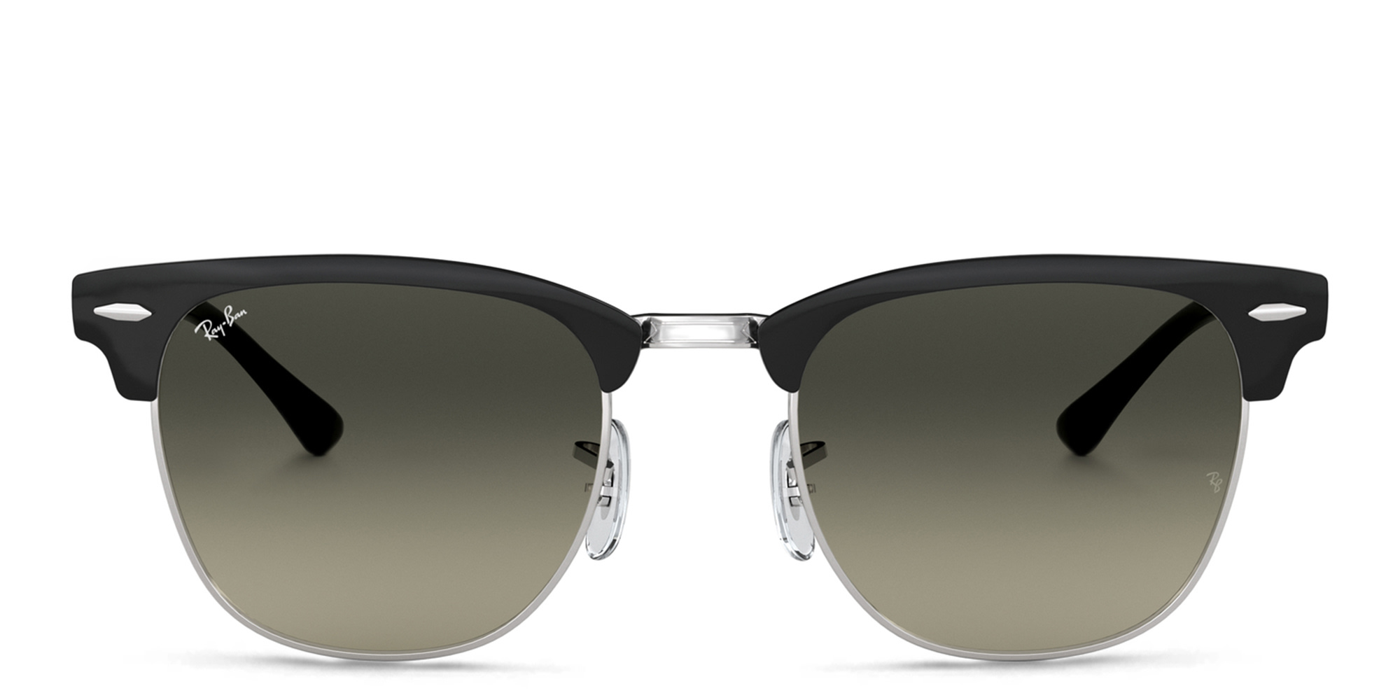 Shop Ray-Ban Clubmaster Metal Unisex Square Sunglasses in Black online.