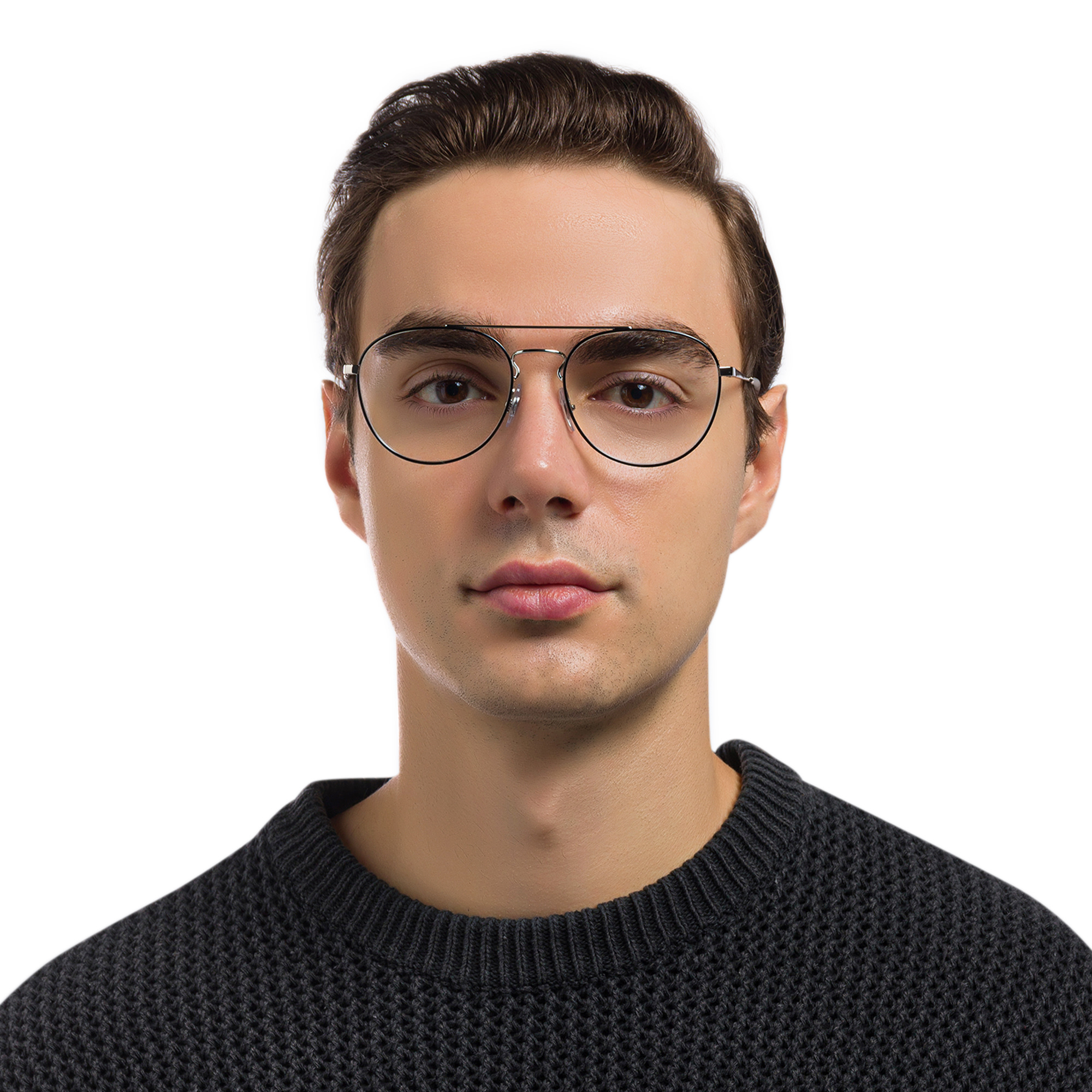 Ray-Ban Unisex Panthos Eyeglasses in Black On Silver – Product Photo 7