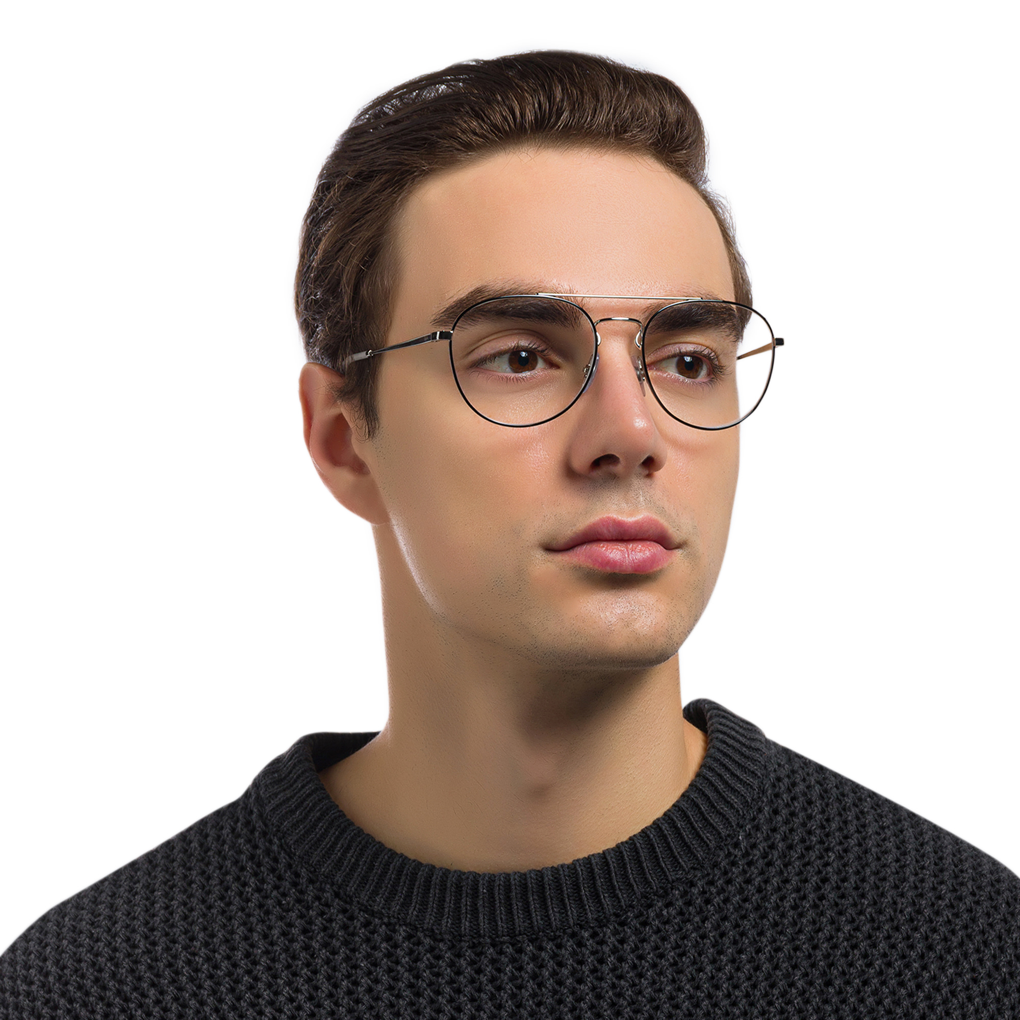 Ray-Ban Unisex Panthos Eyeglasses in Black On Silver – Product Photo 8