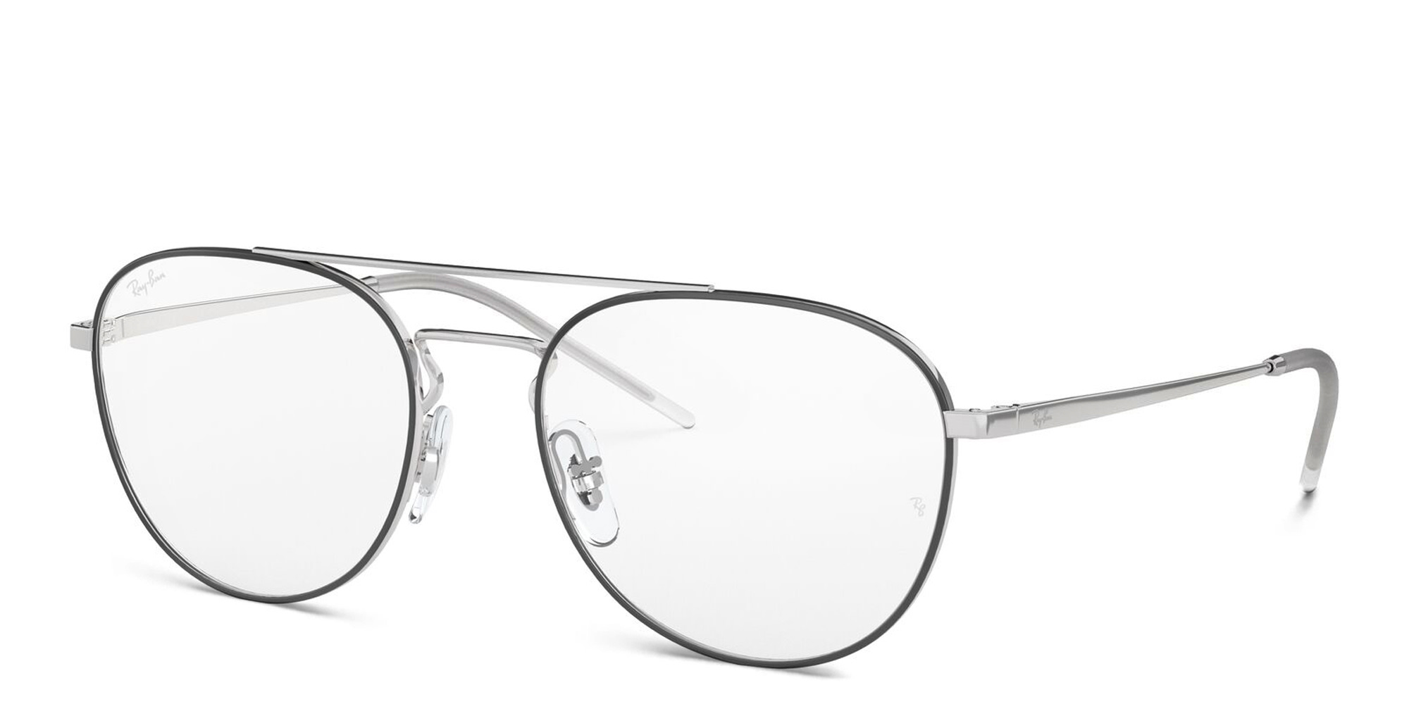 Ray-Ban Unisex Panthos Eyeglasses in Black On Silver – Product Photo 2