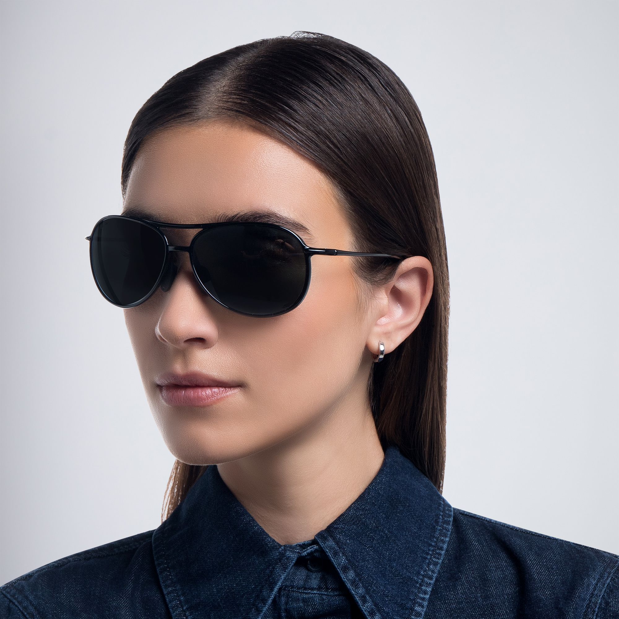 Maui Jim Alelele Bridge Unisex Aviator Sunglasses in Black – Product Photo 6