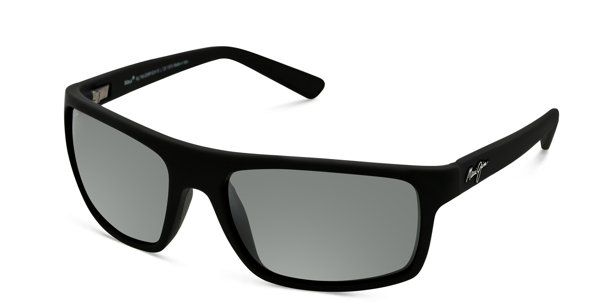 Maui Jim Byron Bay Unisex Rectangle Sunglasses in Black – Product Photo 2