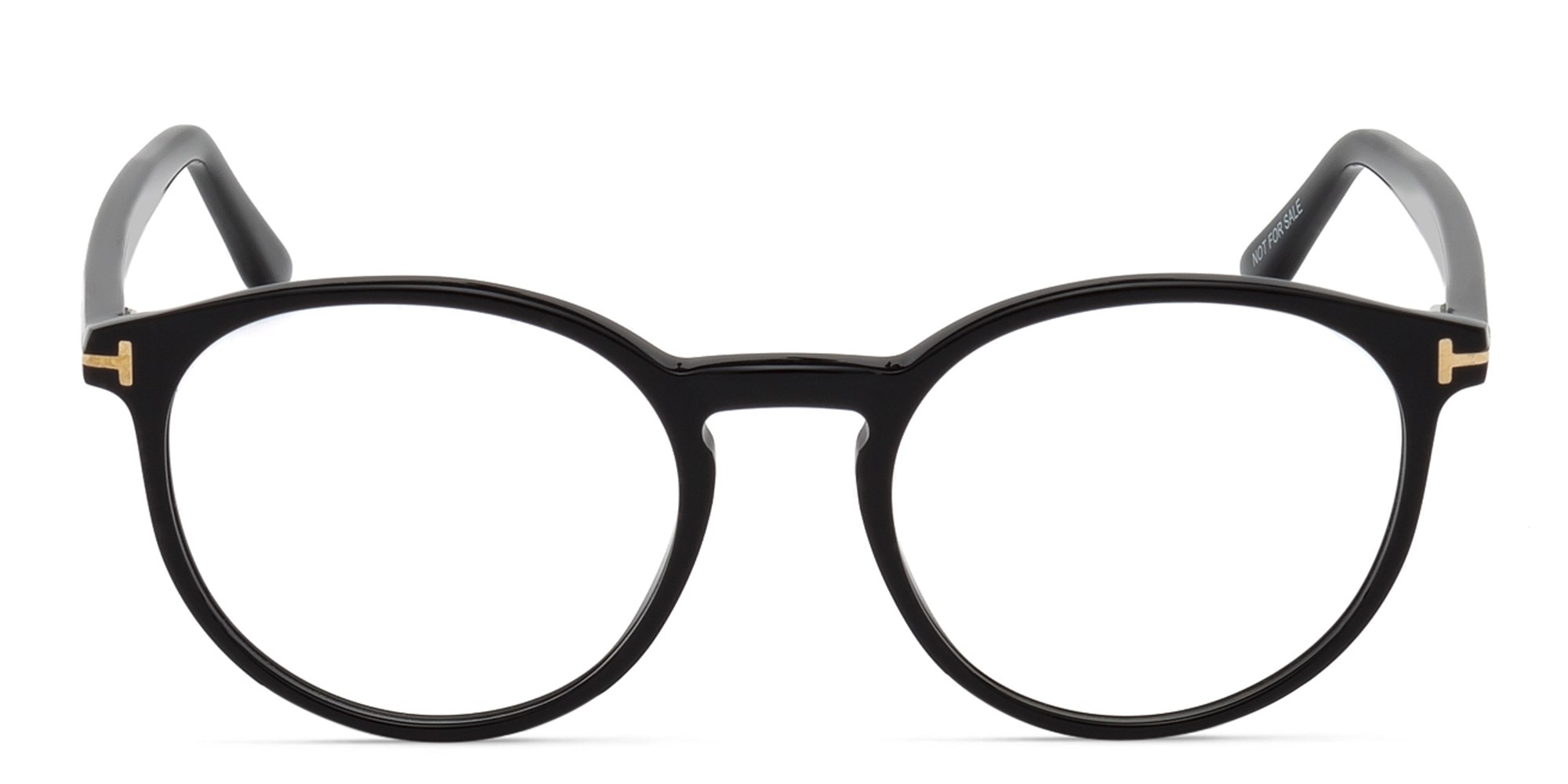TOM FORD Unisex Round Eyeglasses in Shiny Black – Product Photo 1