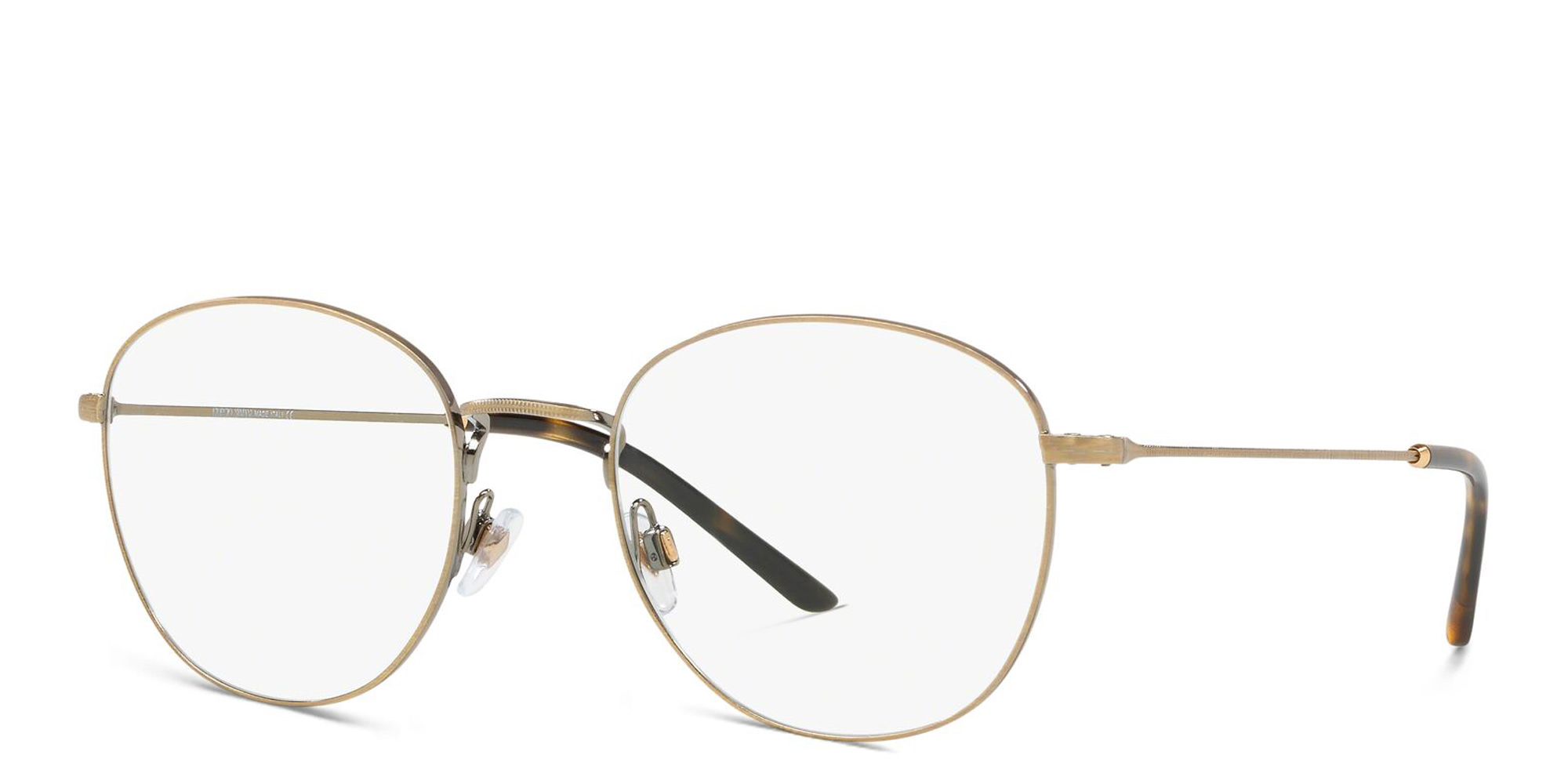 GIORGIO ARMANI Round Eyeglasses in Brushed Gold – Product Photo 2